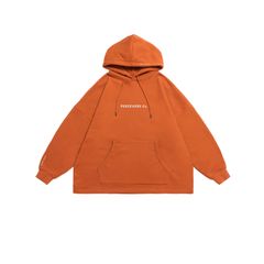 【ラスト1点 M】brand logo classic washed hoodie / オレンジ