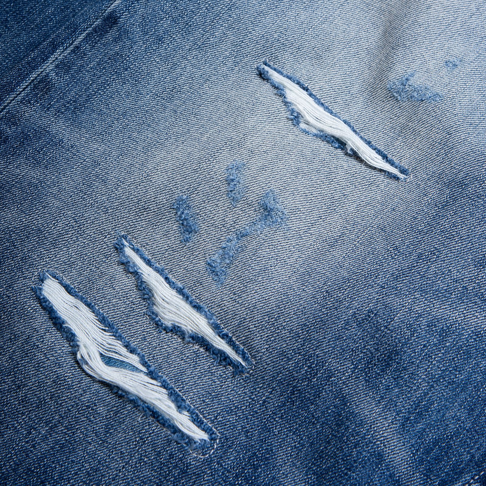 【ラスト1点 L】distressed selvedge denim jeans / ウォッシュドブルー
