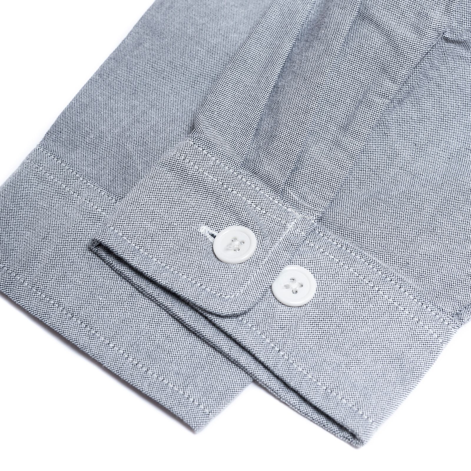 【ラスト1点 L】brand logo long-sleeve oversized oxford shirt / グレー