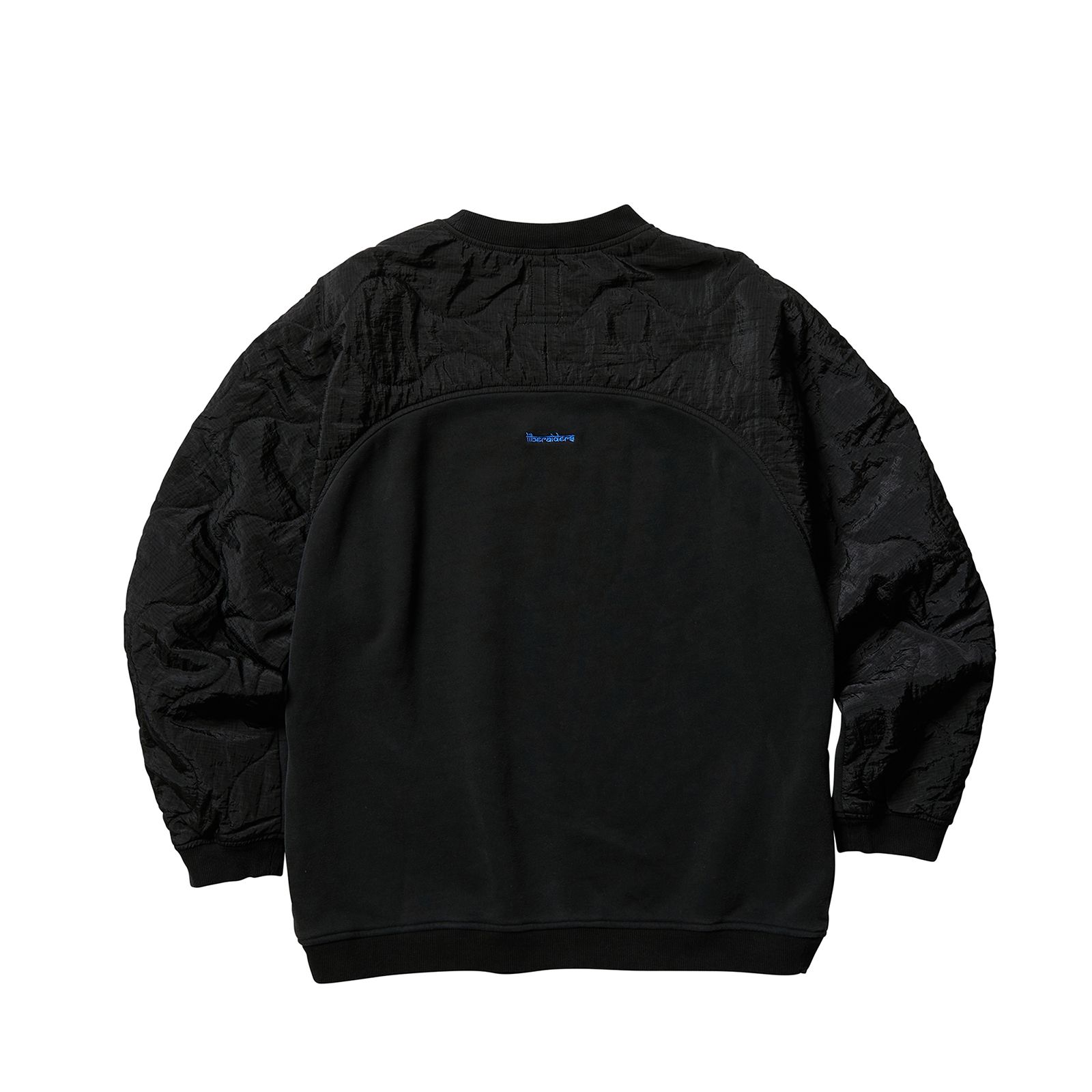 【ラスト1点 M】cotton fleece quilted crewneck / ブラック