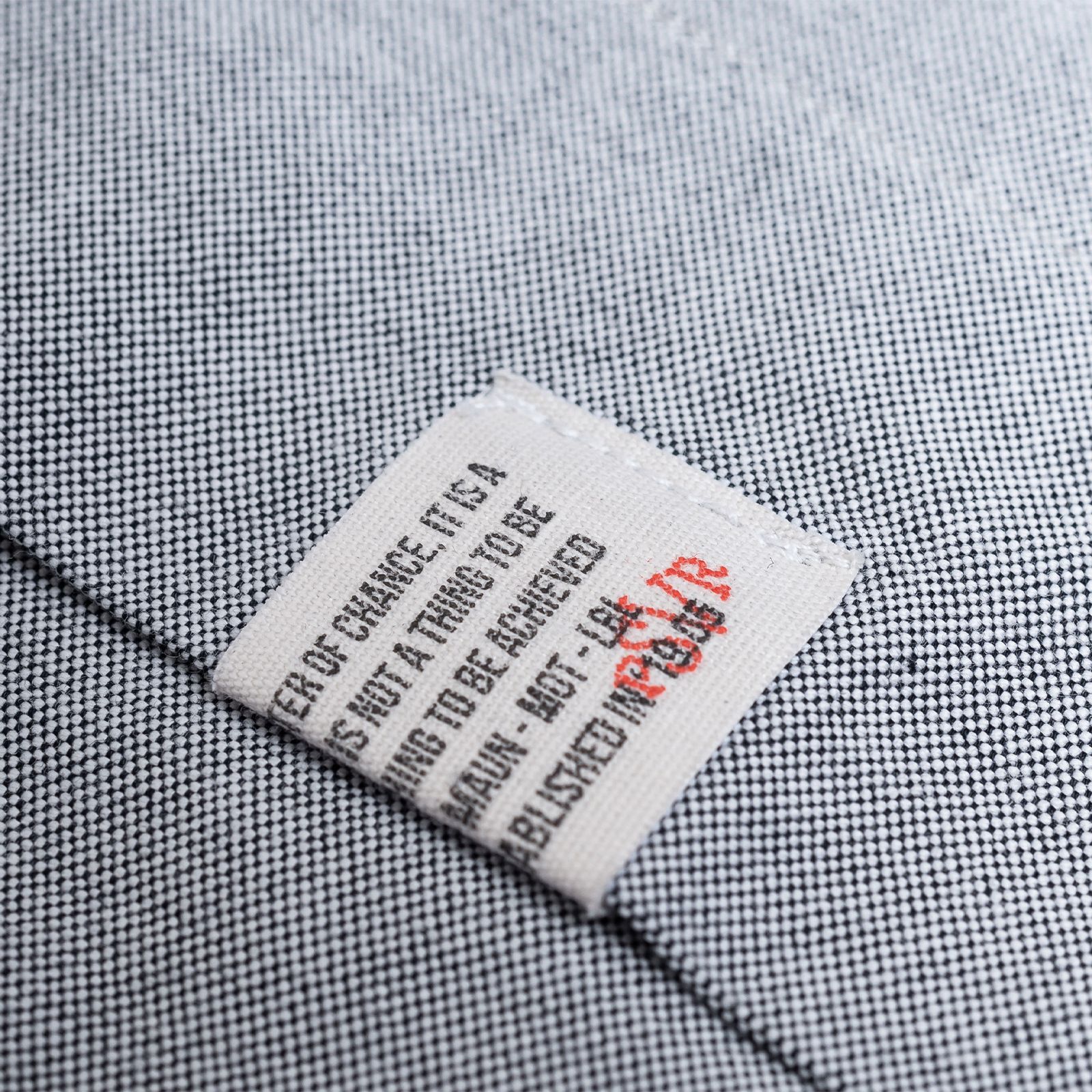 【ラスト1点 L】brand logo long-sleeve oversized oxford shirt / グレー