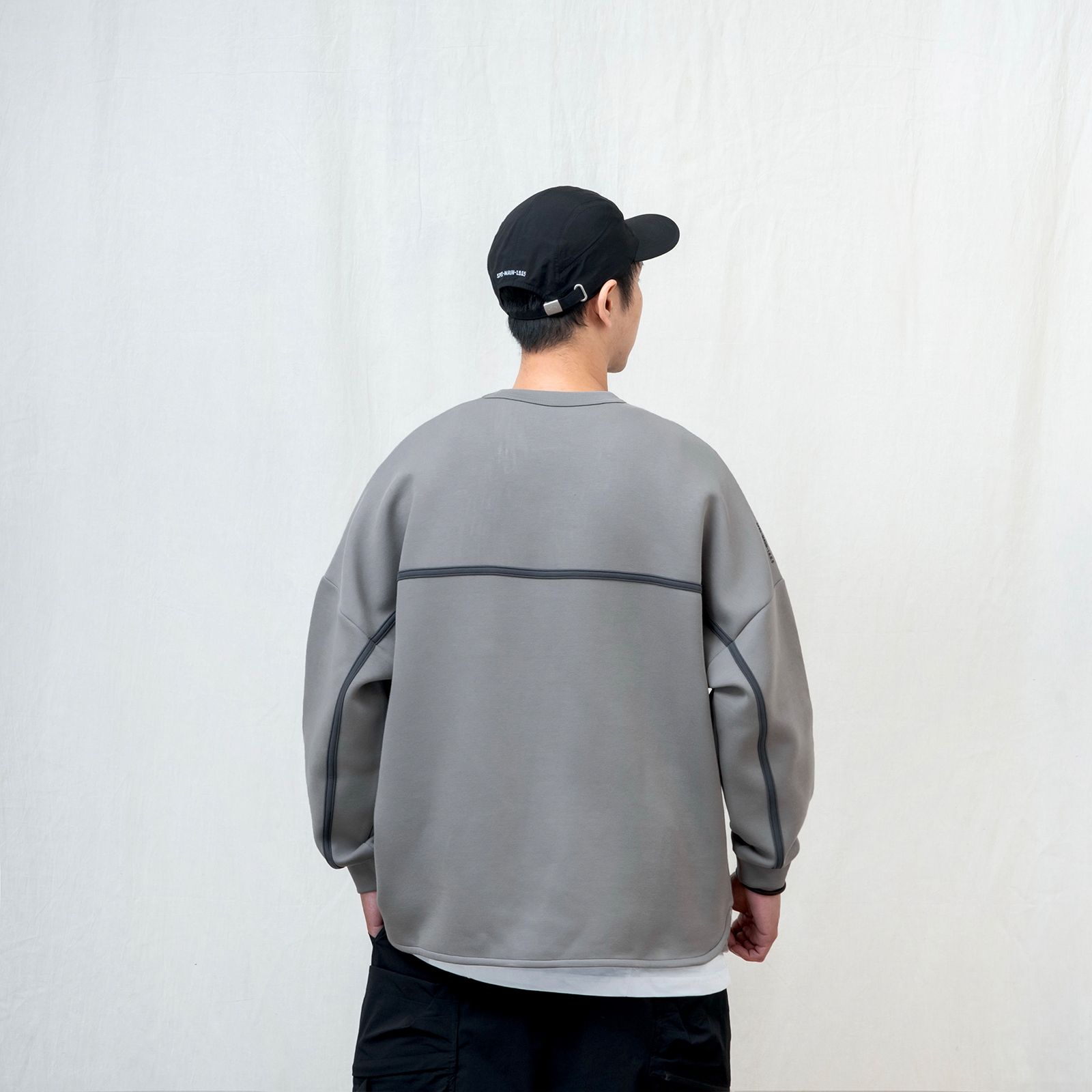 【ラスト1点 XL】anti-wrinkle L/S classic pocket t-shirt / ライトグレー