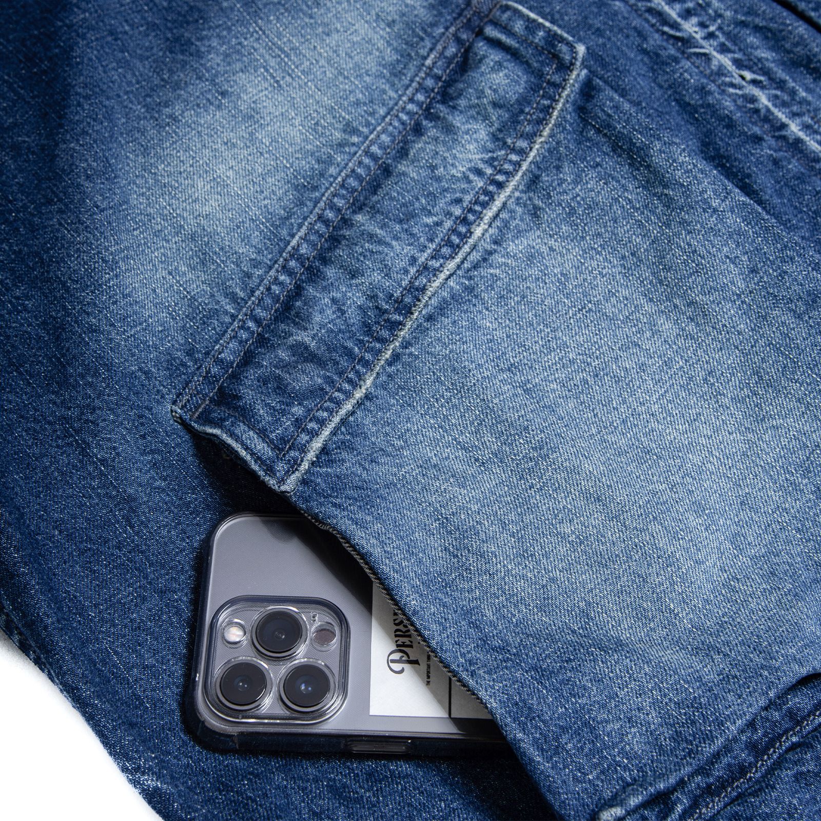 【ラスト1点 XL 】distressed denim harrington jacket / ウォッシュドブルー