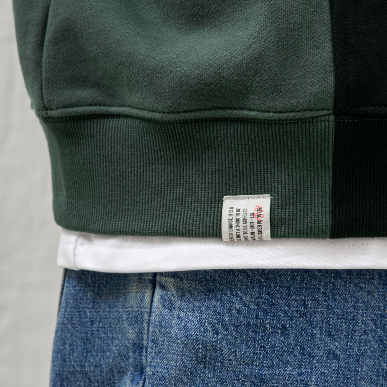 two-tone spliced sweatshirt / ライトグリーン×ダークグリーン