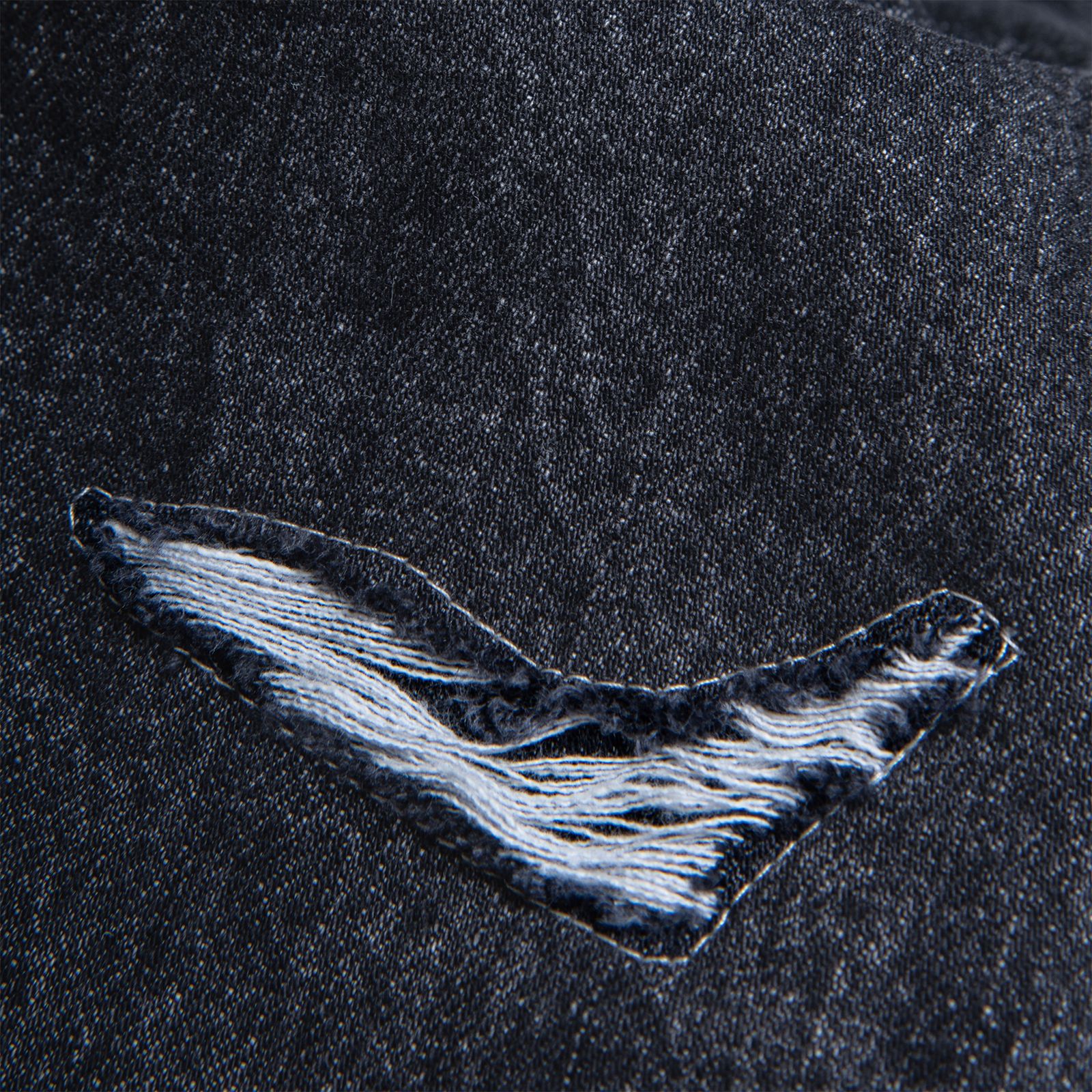 【ラスト1点 XL】distressed denim harrington jacket / ウォッシュドブラック