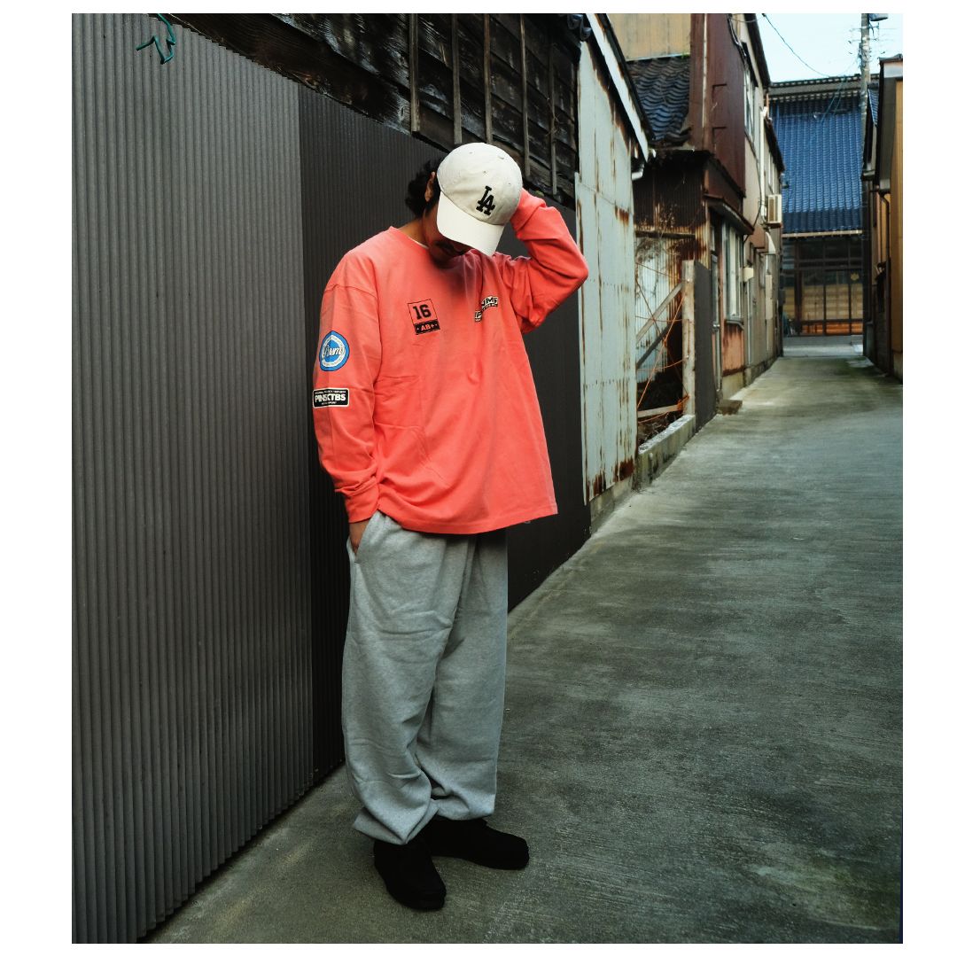 【ラスト1点 L 】race washed L/S  / ピンク