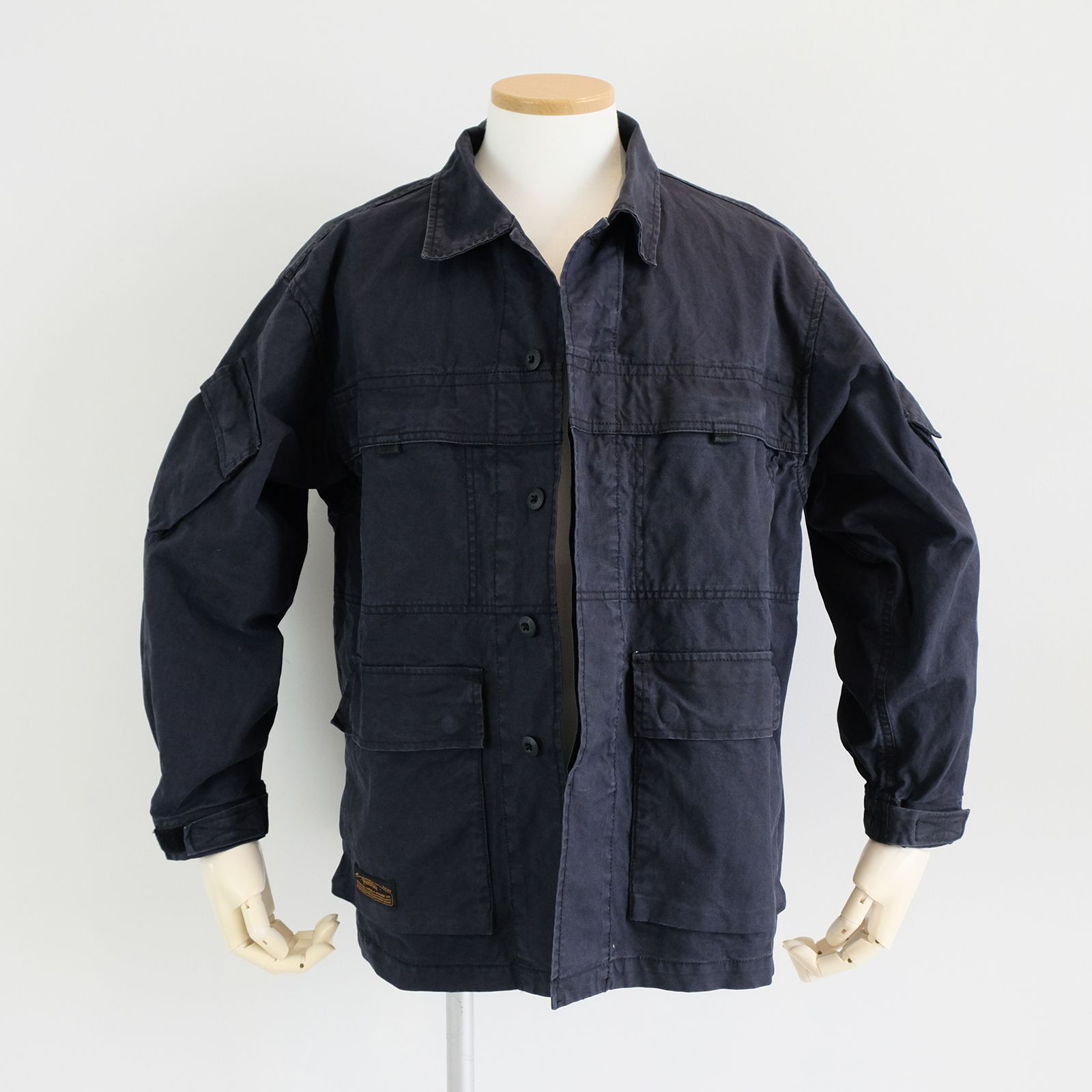 【ラスト1点 M 】stonewashed multi-pocket field jacket / ダークブルー
