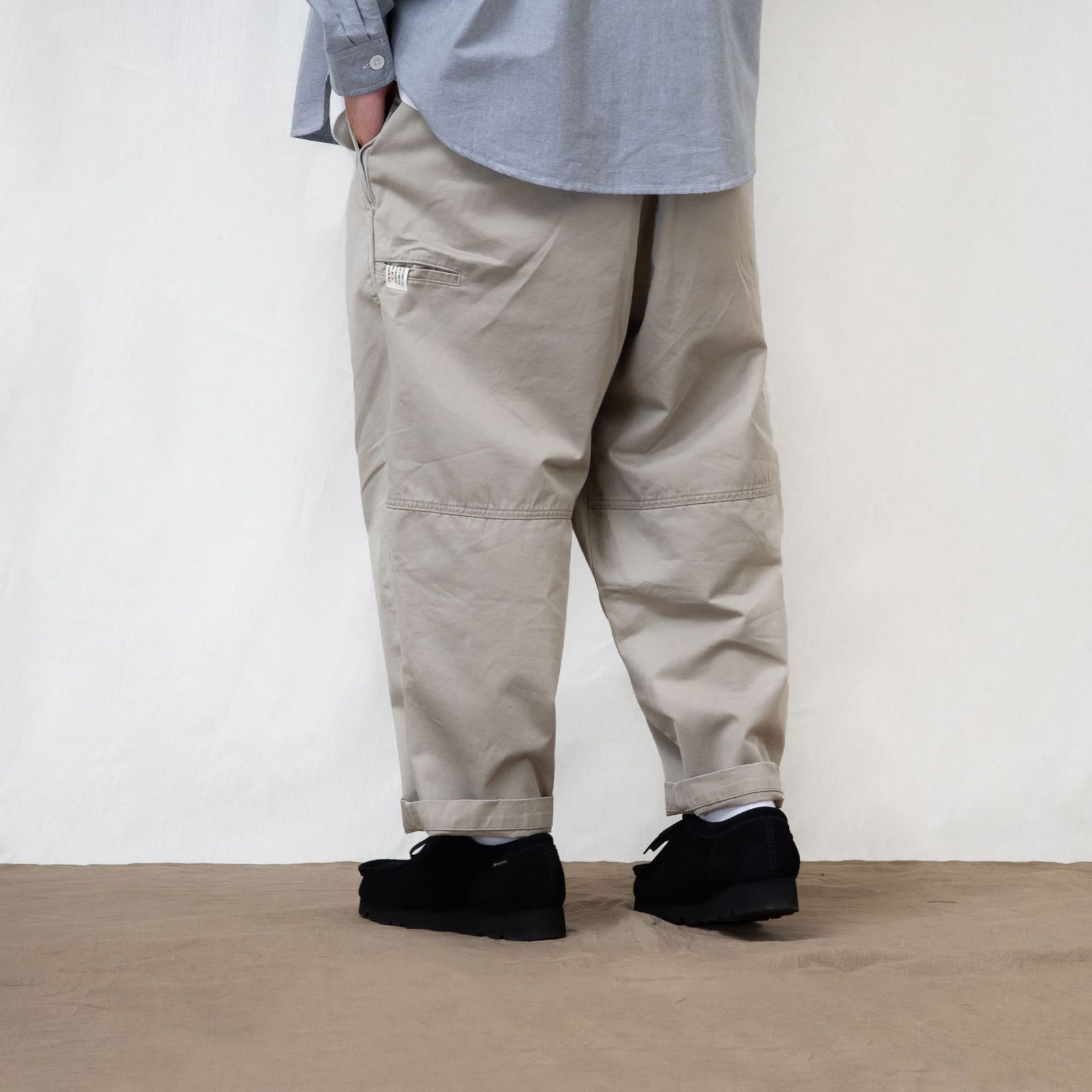 【ラスト1点 XL 】double pleated balloon tapered pants / ライトカーキ