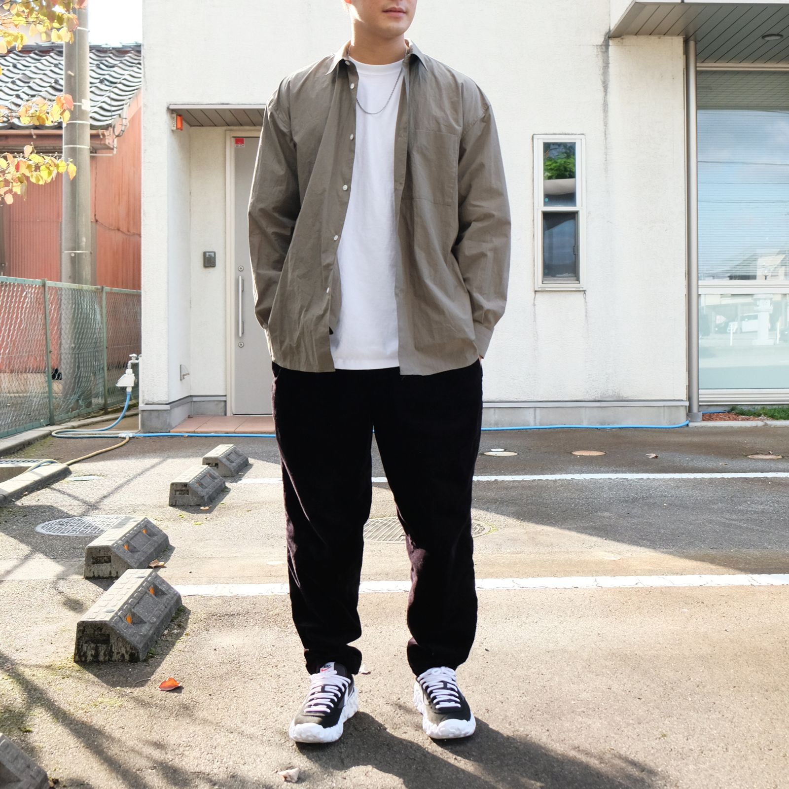 【ラスト1点 L】johnny regular collar shirts / カーキ