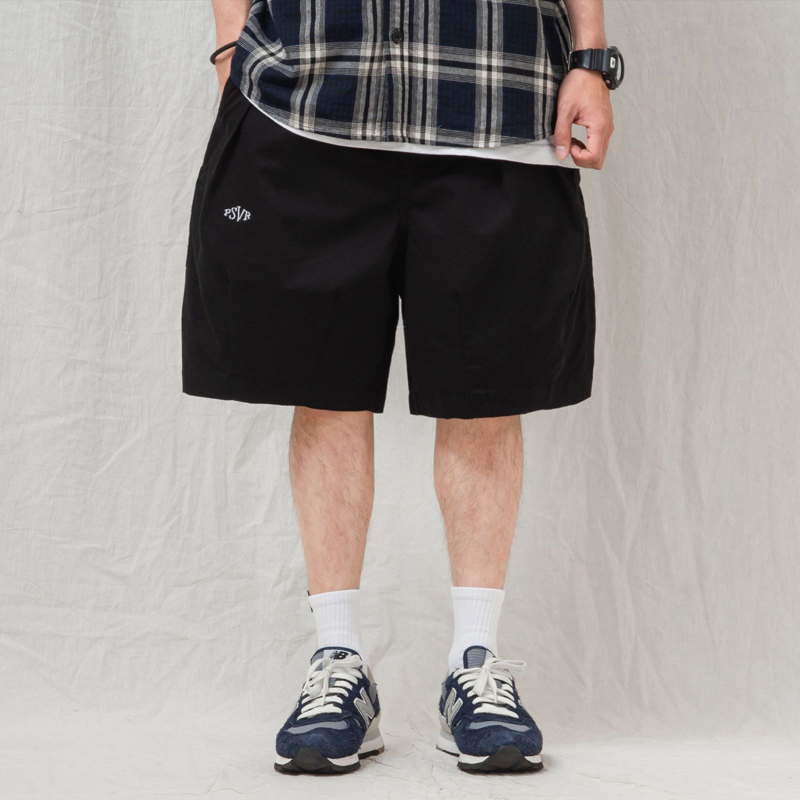 【ラスト1点 S 】pleated balloon shorts / ブラック