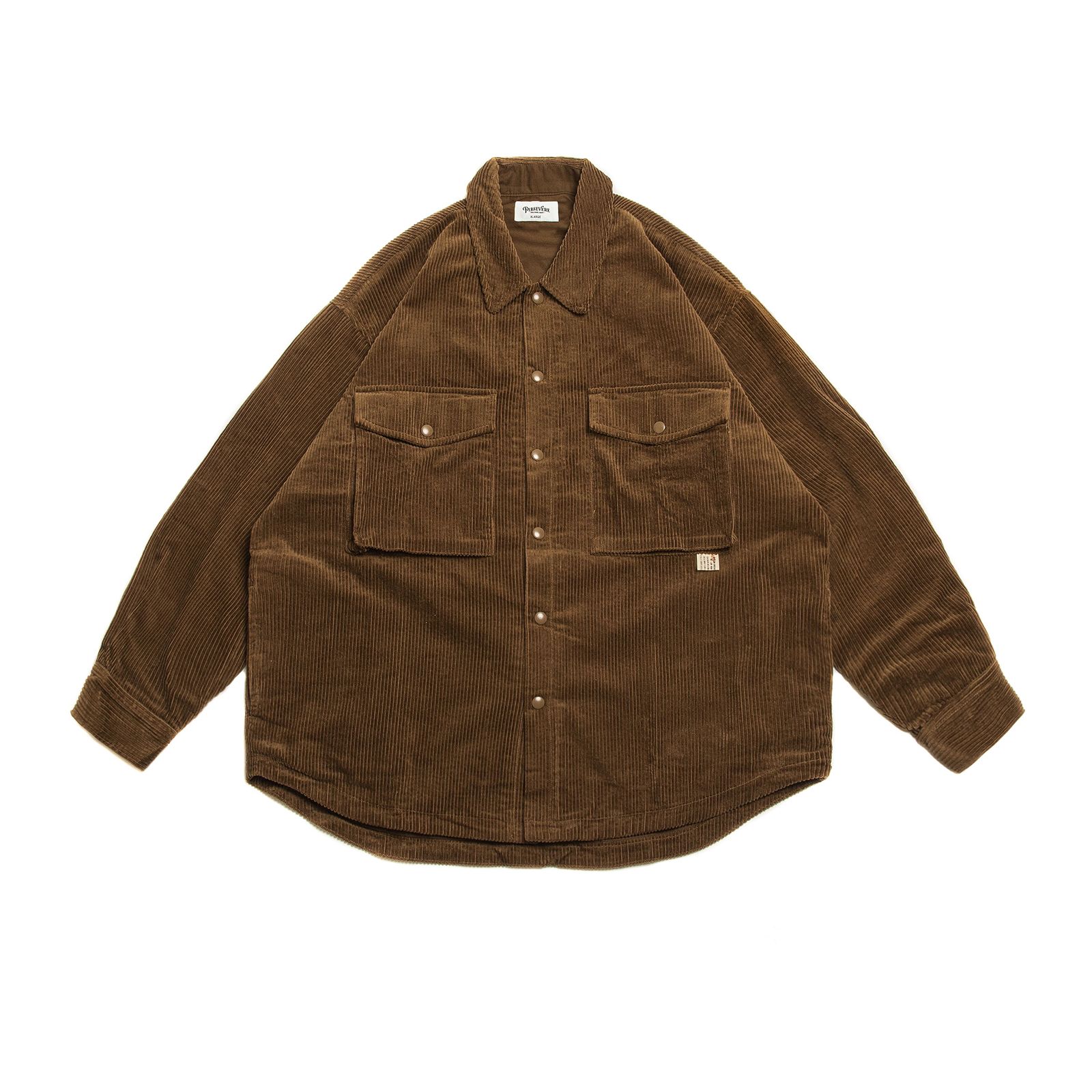 【ラスト1点 XL 】long sleeve corduroy jac-shirts / ダークブラウン