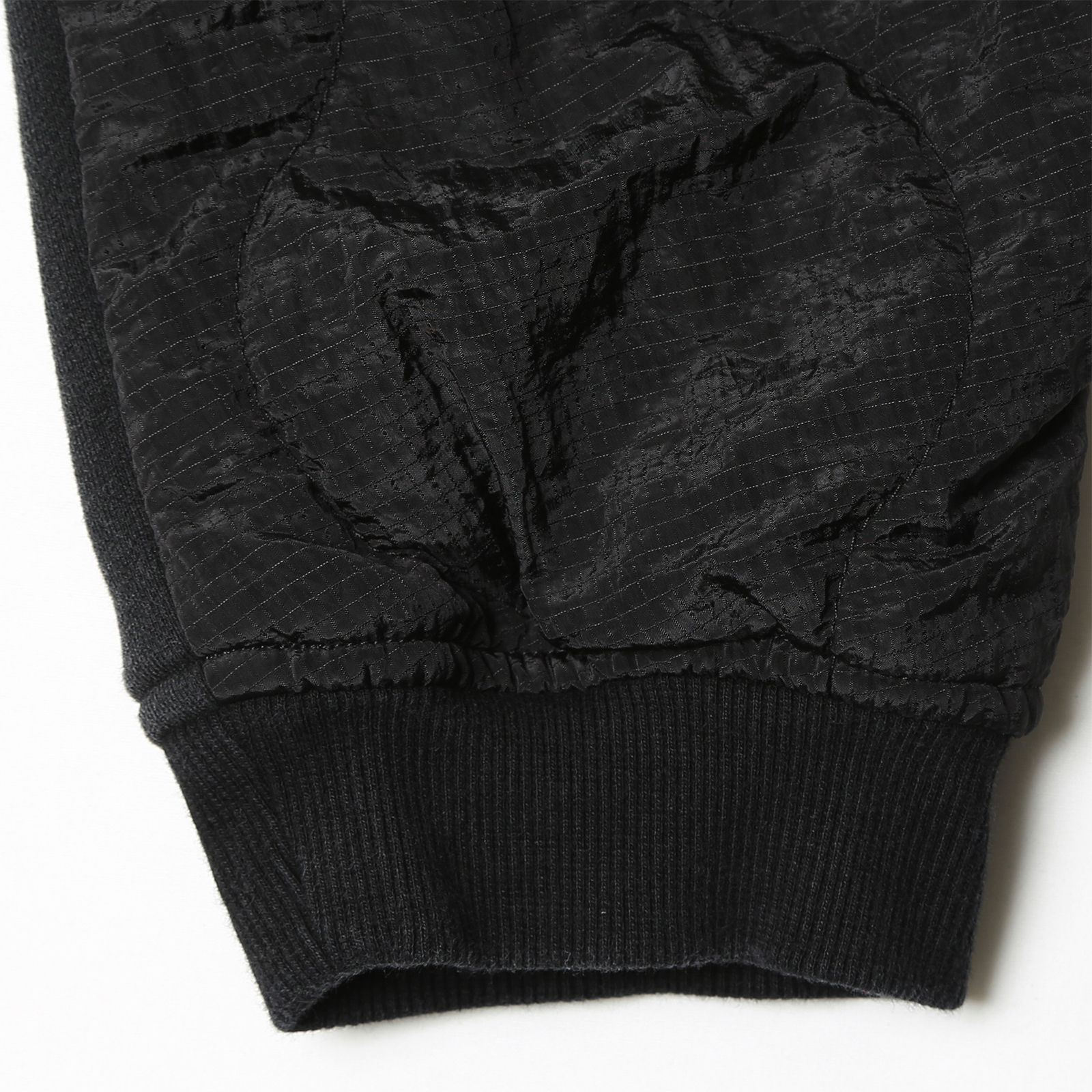 【ラスト1点 M】cotton fleece quilted crewneck / ブラック