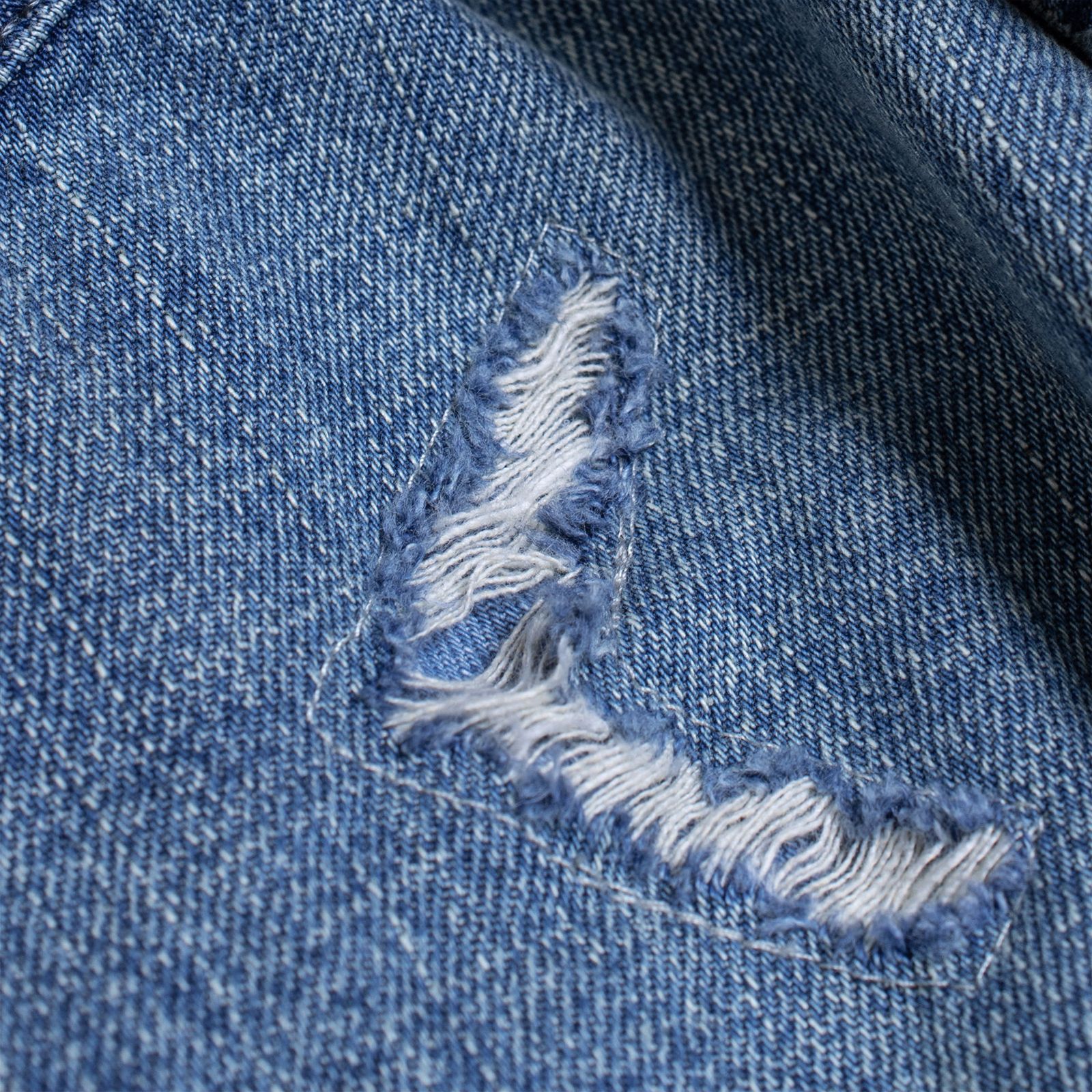 【ラスト1点 XL 】distressed denim harrington jacket / ウォッシュドブルー