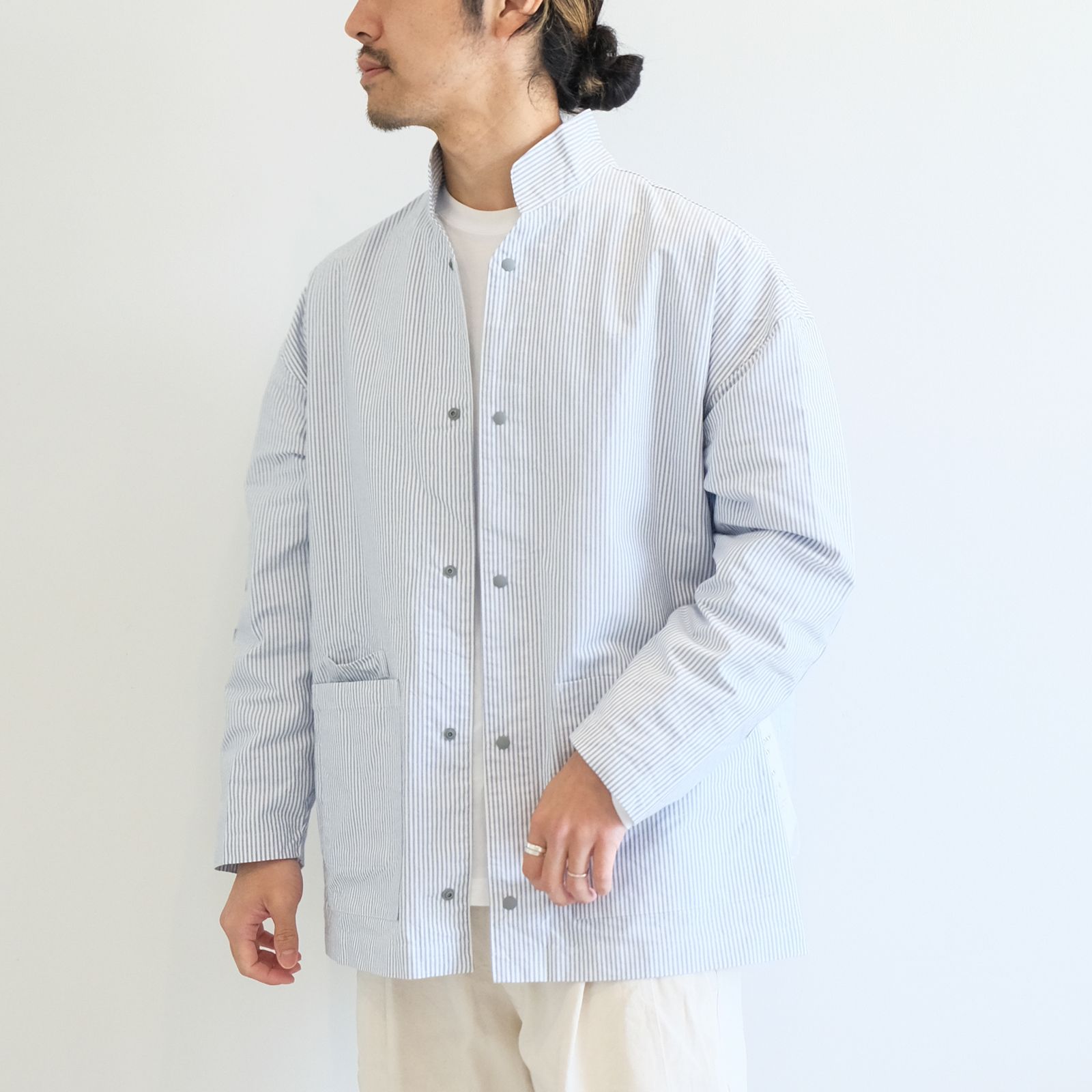 [ラスト1点 L-XL] グッドネイバーズシャツ×YARD WORKS】ヘビーオックス バンドカラーガーデニングシャツ / kei yard shirt