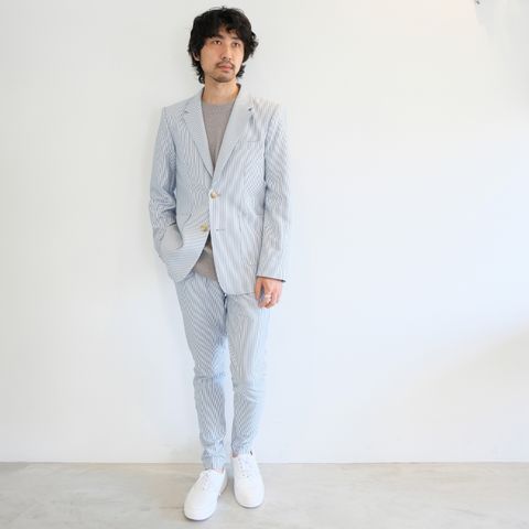 清涼感を感じさせ夏のオトナなセットアップスタイル