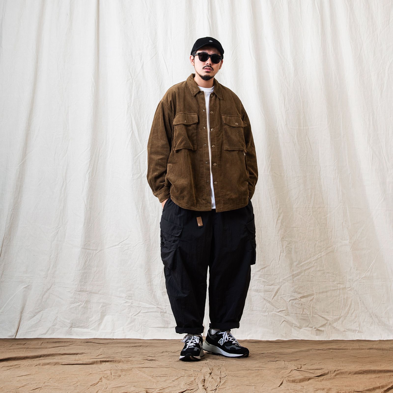 【ラスト1点 XL 】long sleeve corduroy jac-shirts / ダークブラウン