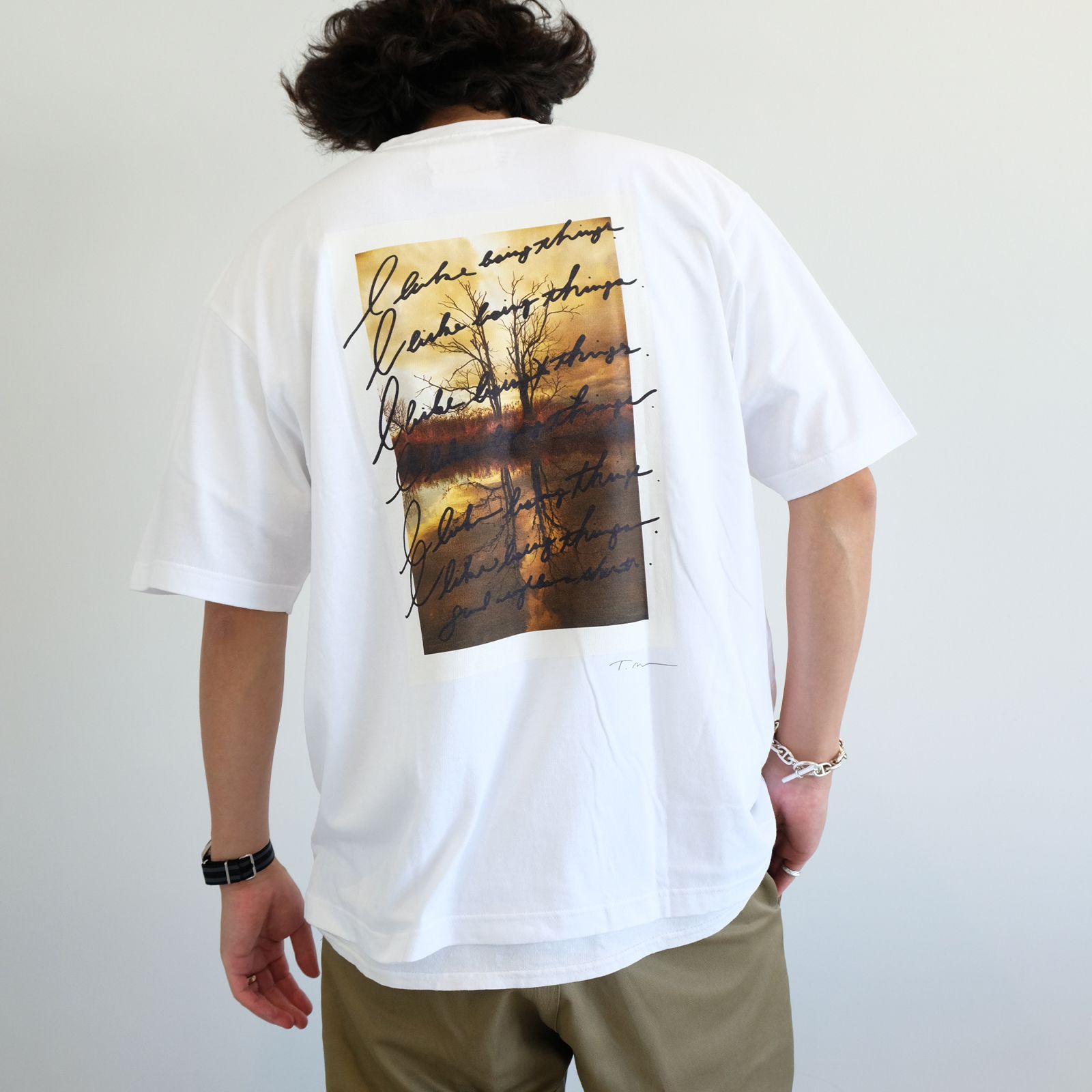 [ラスト1点 XL ]【グッドネイバーズシャツ×酒井貴生】バックプリント ビックシルエットTシャツ / big silhouette Tee / ホワイト