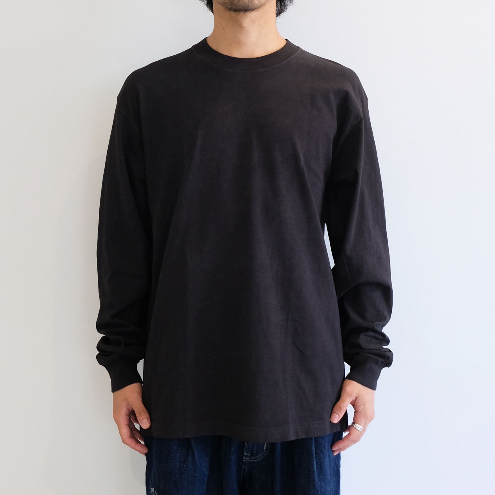 【MINE×GNS】claydye long sleeve t-shirt / クレイブラック