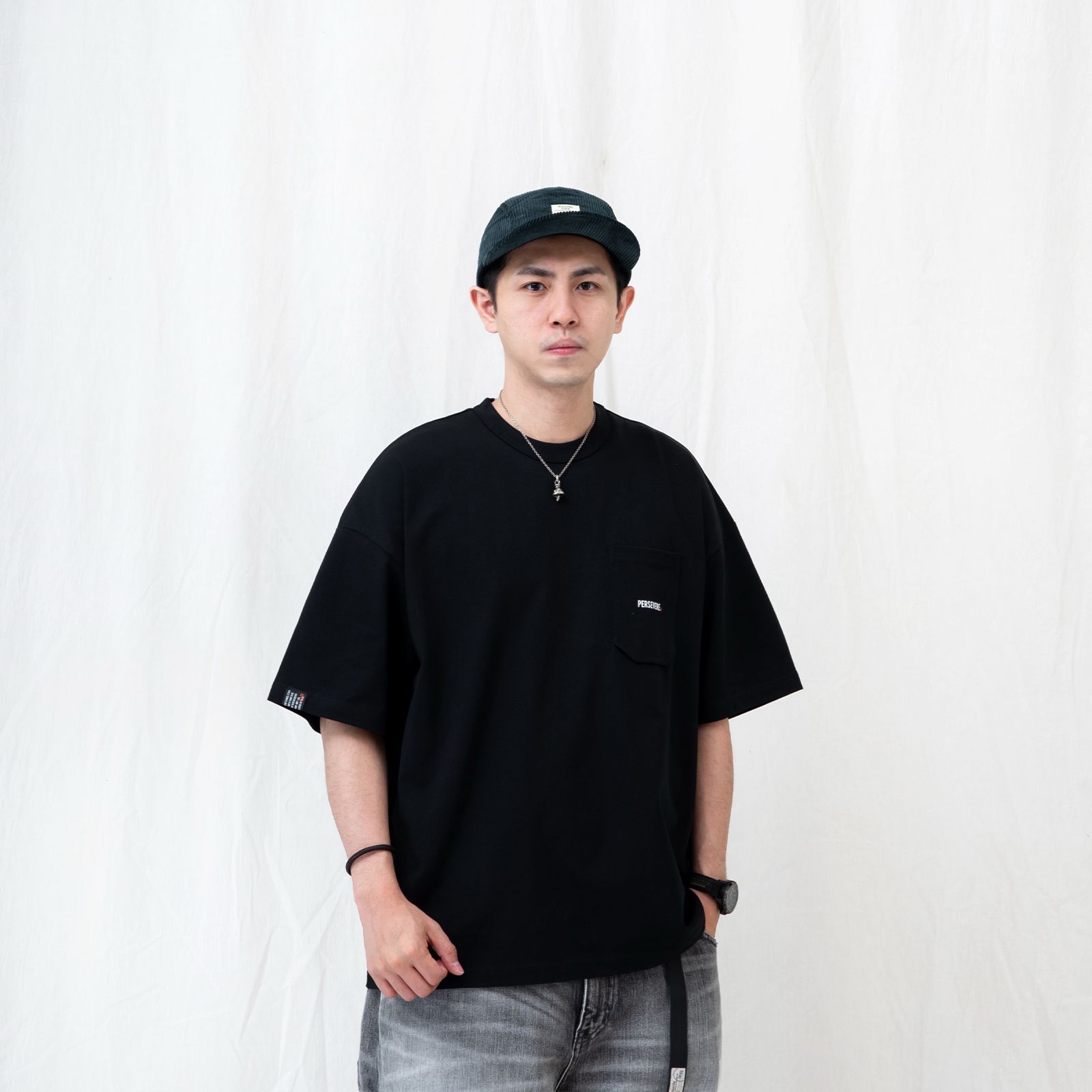 【ラスト1点 L 】cooling hexagonal pocket classic t-shirt / ブラック