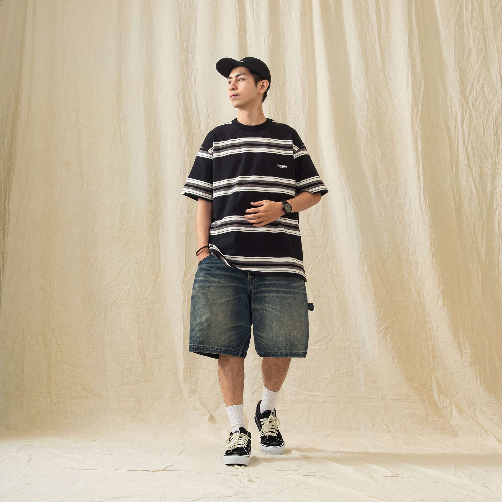 【ラスト1点 XL 】hige denim shorts / ブルー