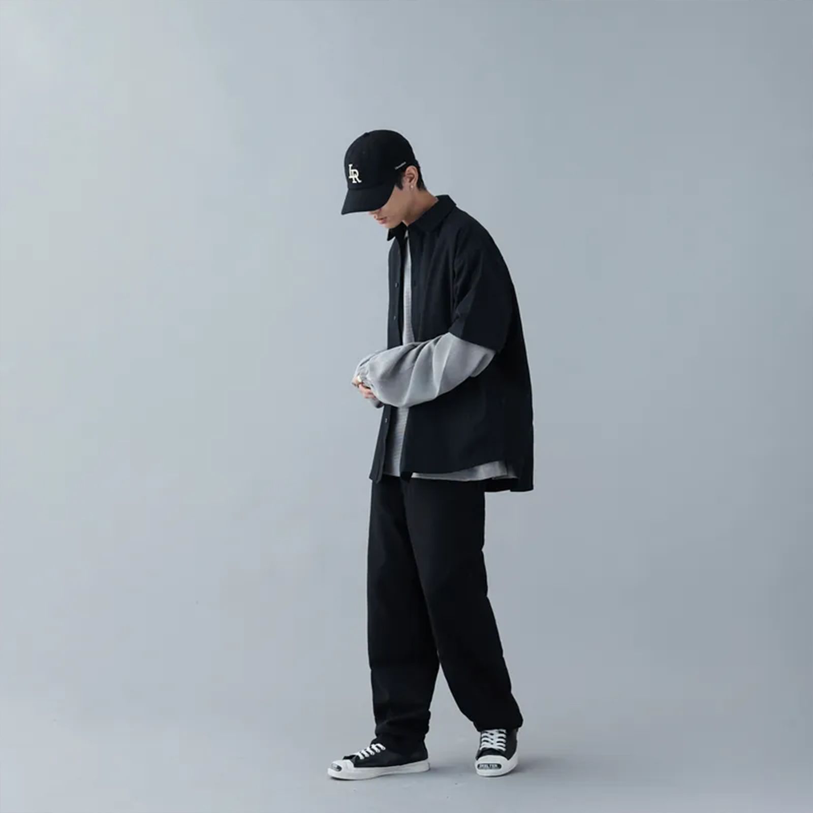 【ラスト1点 3 】New stand H/S shirt / ブラック