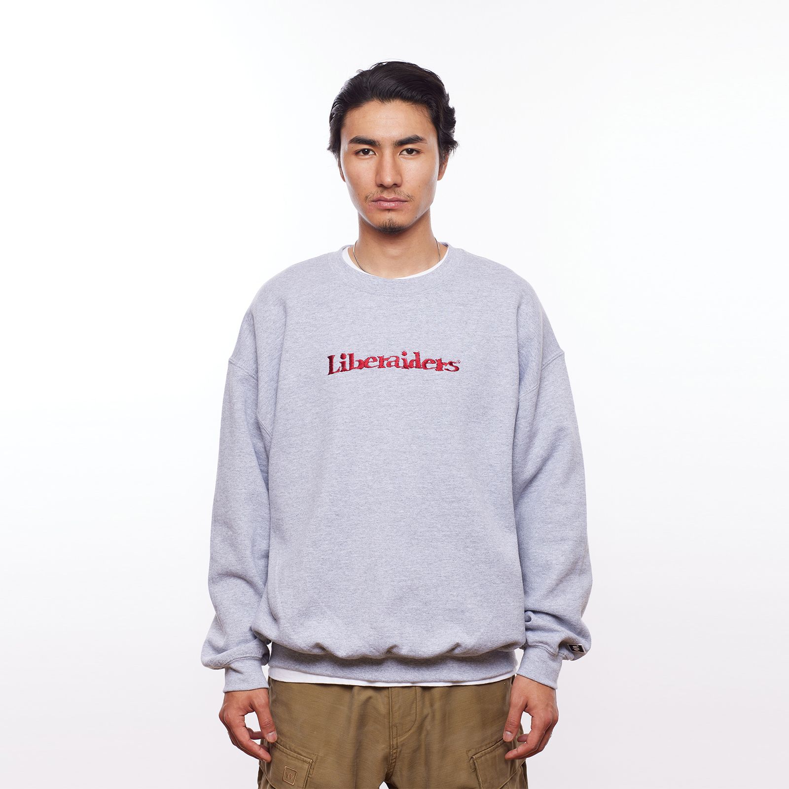 【ラスト1点 XL】embroidery crewneck / グレー