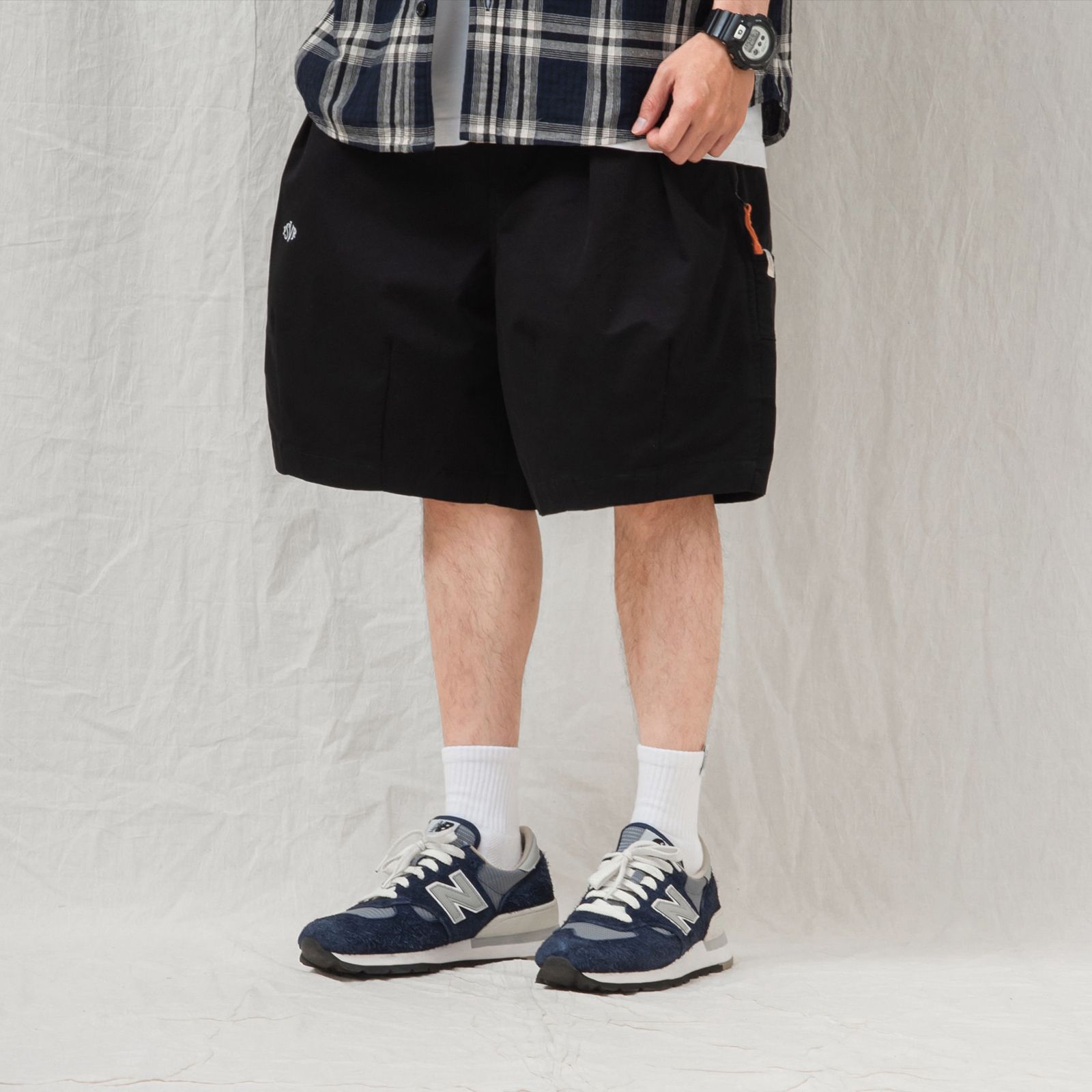 【ラスト1点 S 】pleated balloon shorts / ブラック