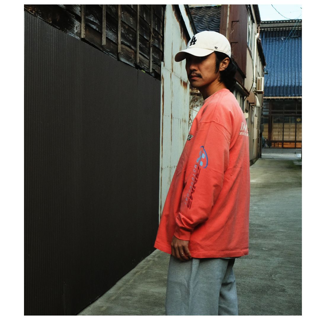 【ラスト1点 L 】race washed L/S  / ピンク