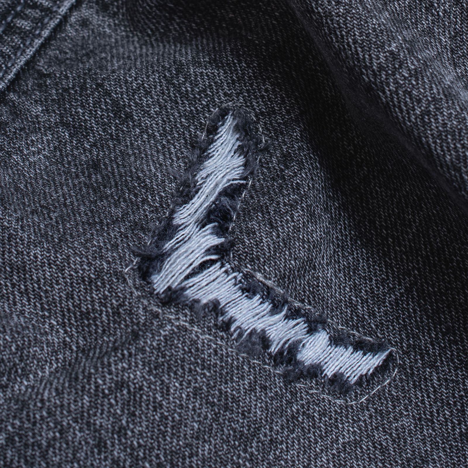 【ラスト1点 XL】distressed denim harrington jacket / ウォッシュドブラック
