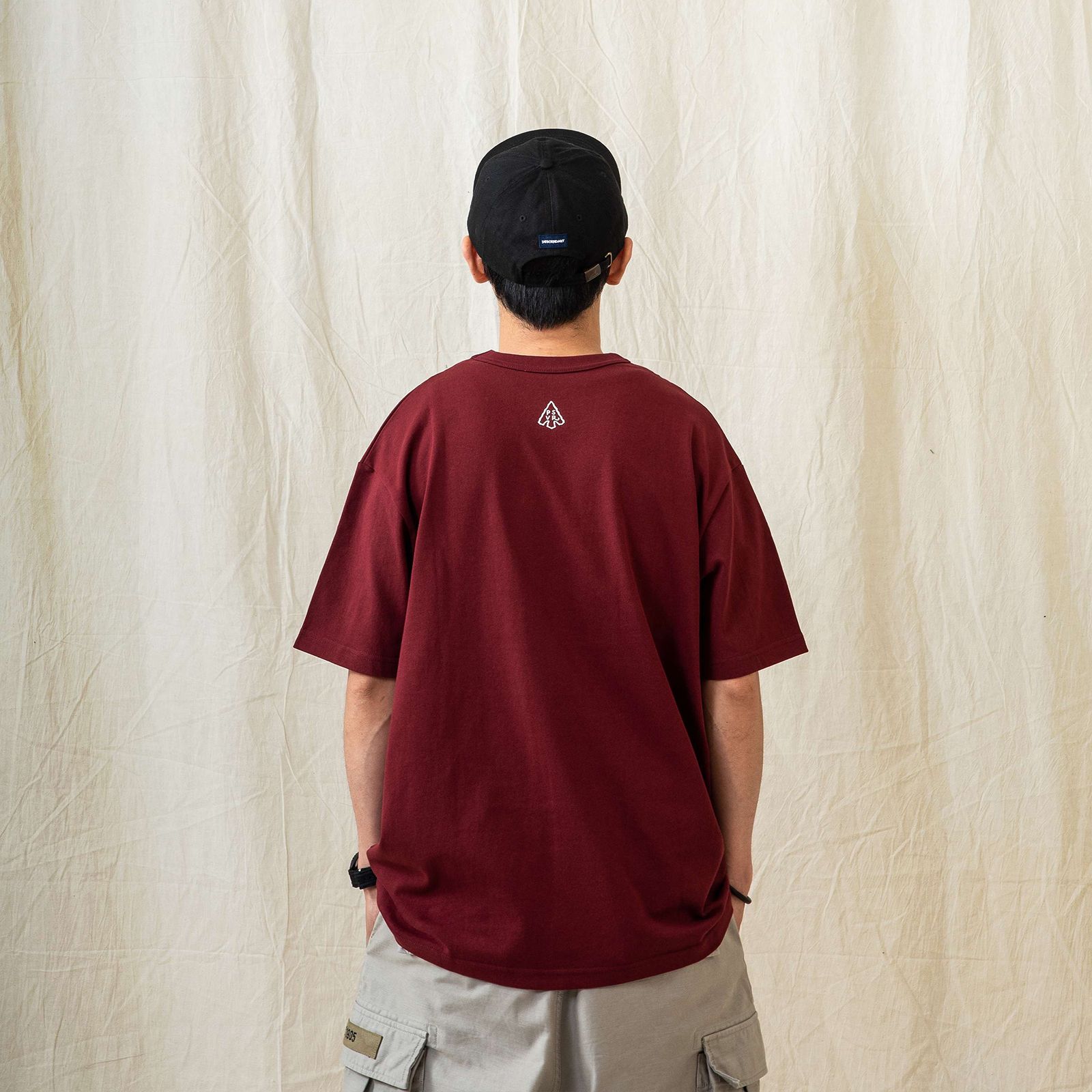 handwritten logotype t-shirt / クラレット