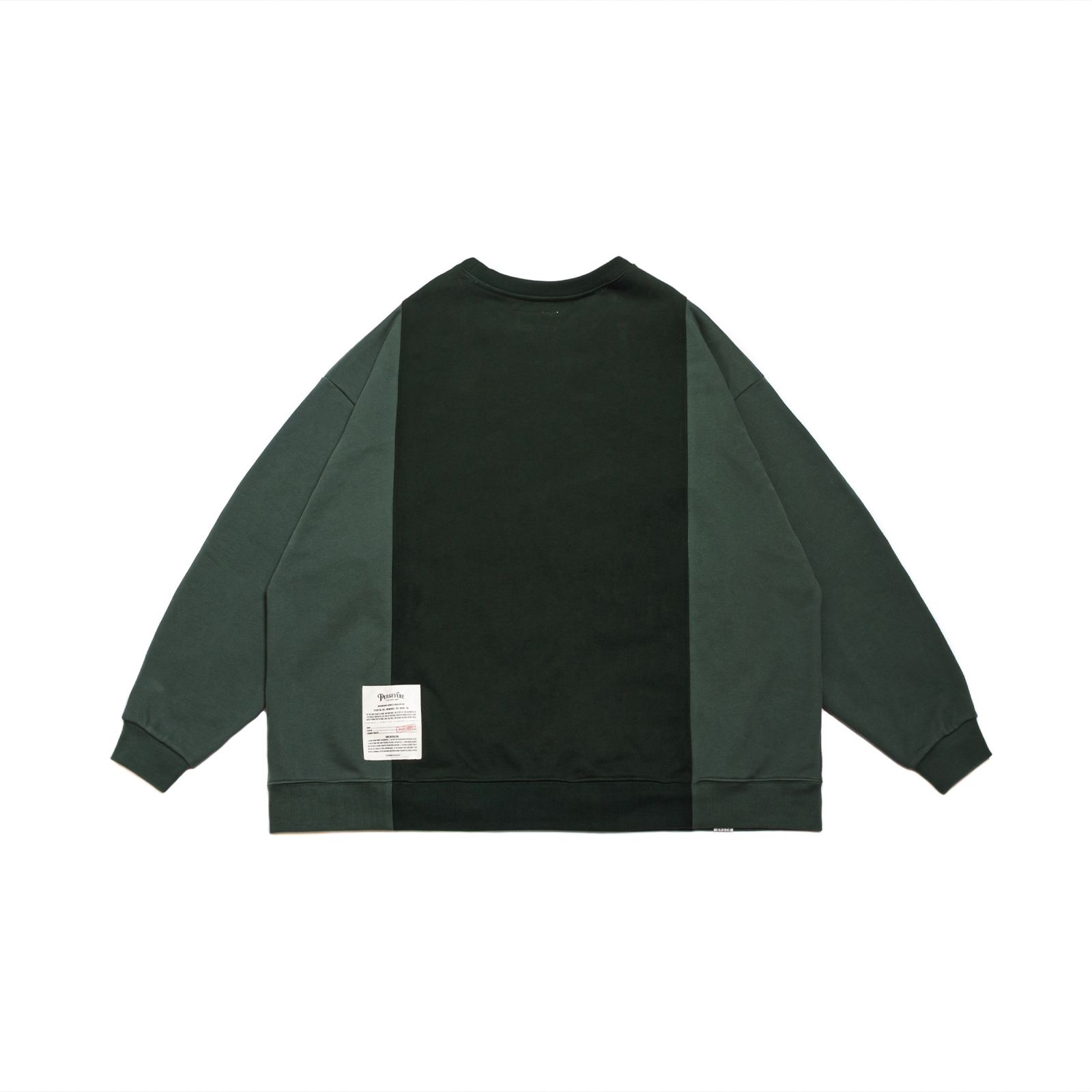 two-tone spliced sweatshirt / ライトグリーン×ダークグリーン
