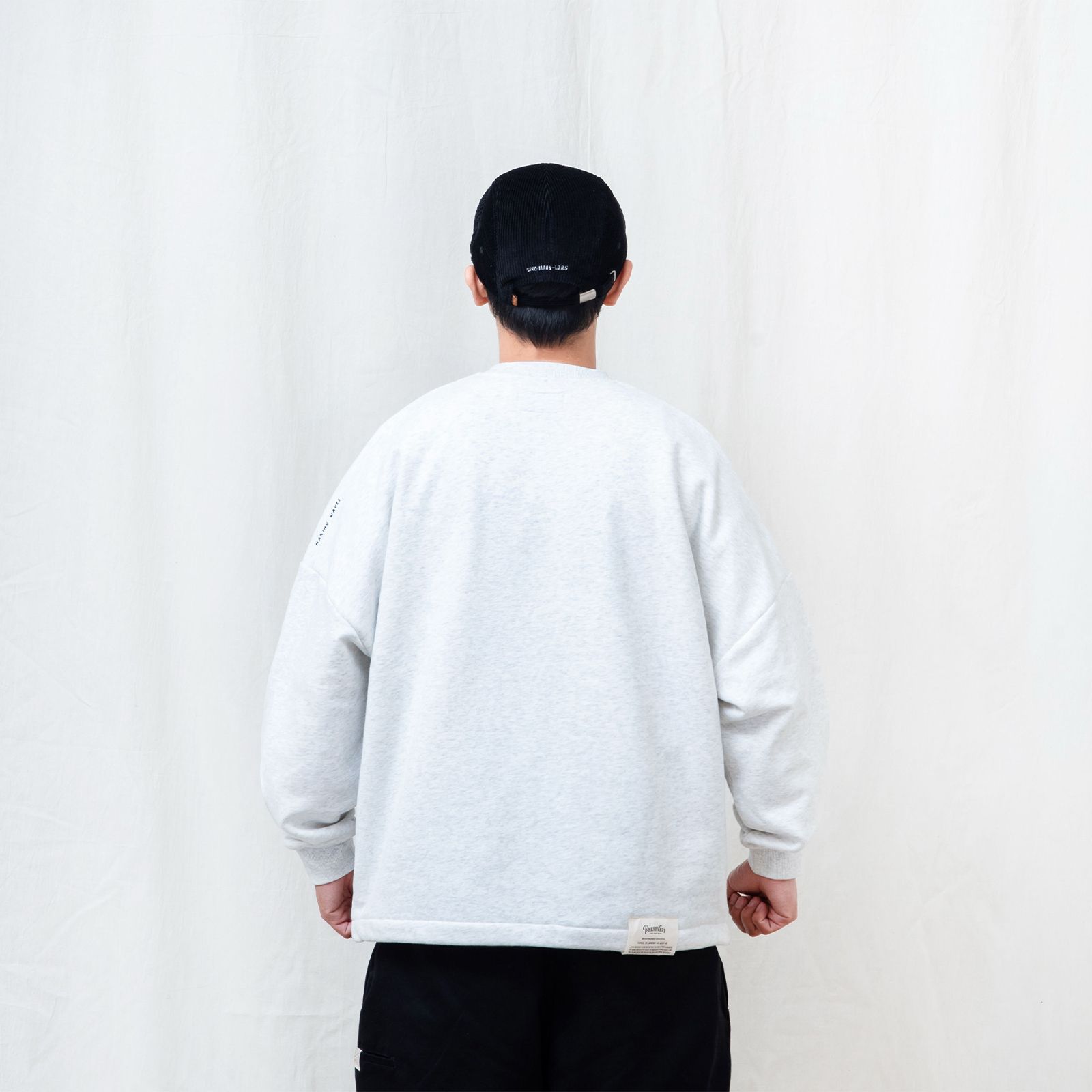 【ラスト1点 XL 】brand logo classic washed sweatshirt / ヘザーホワイト