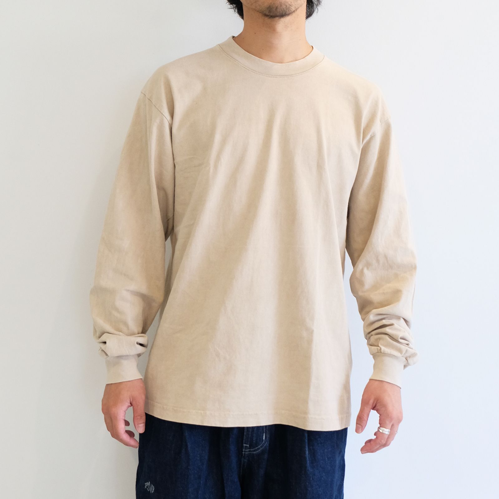 【MINE×GNS】claydye long sleeve t-shirt / クレイホワイト