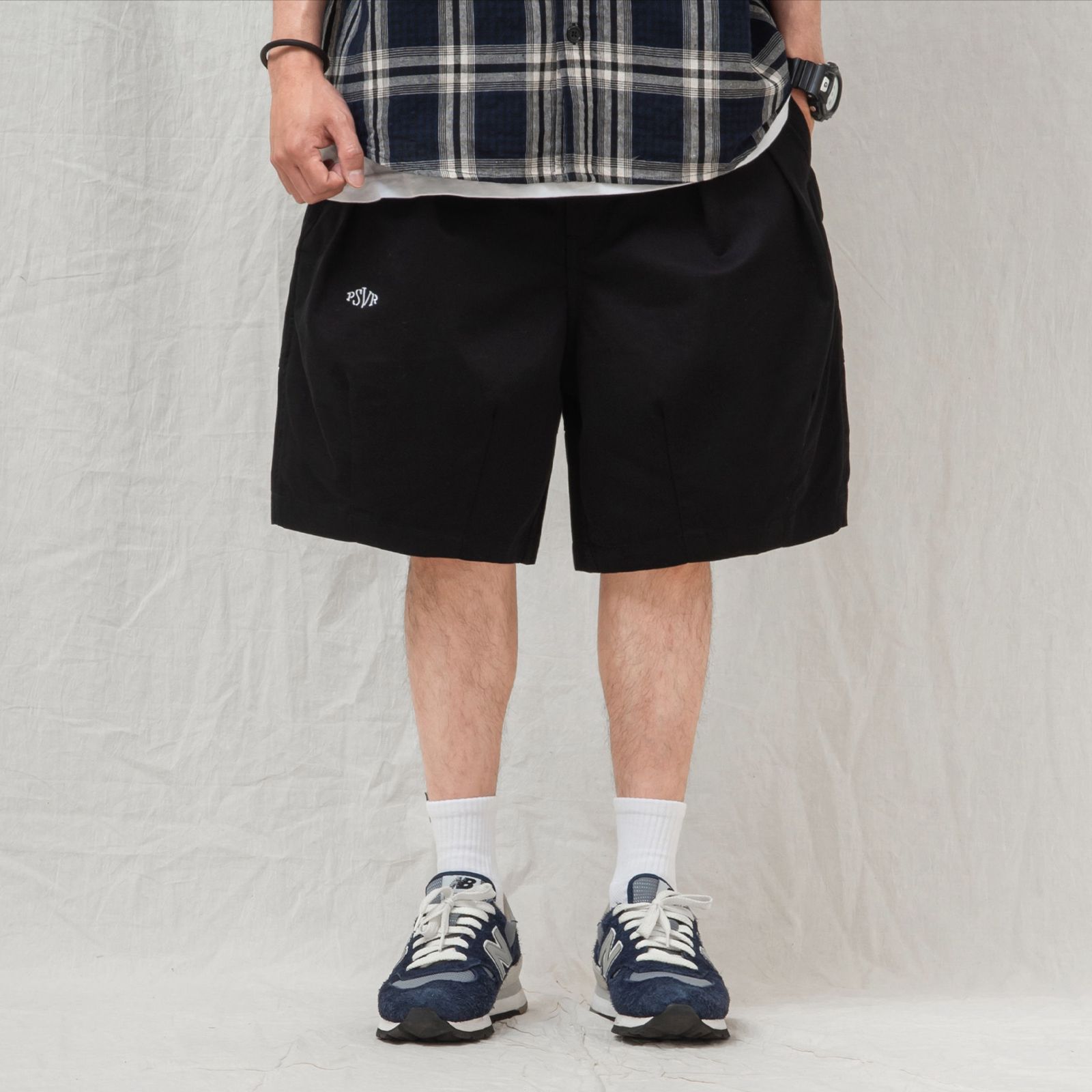 【ラスト1点 S 】pleated balloon shorts / ブラック