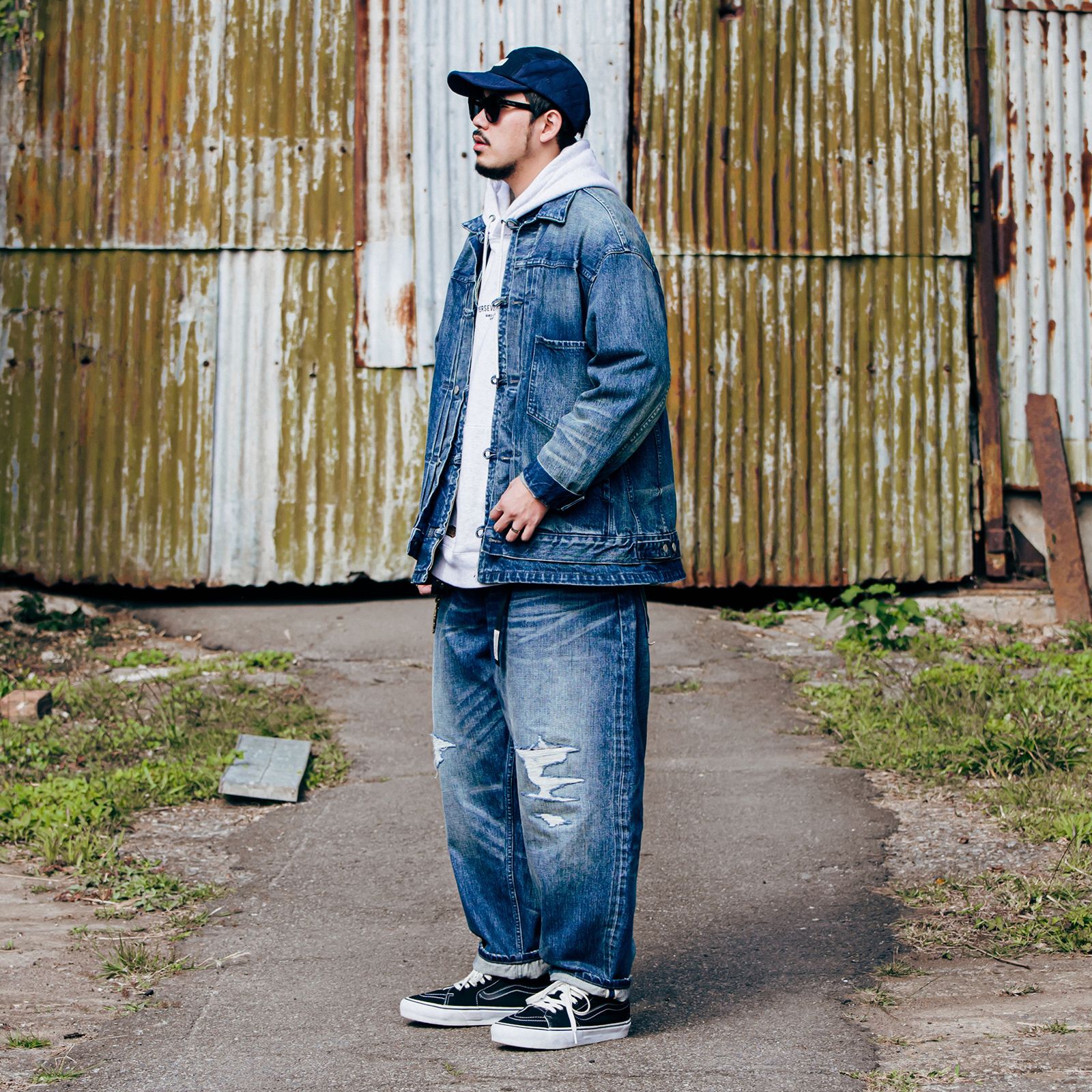 Persevere - [ラスト1点 L ] heavy stonewashed selvedge denim jeans