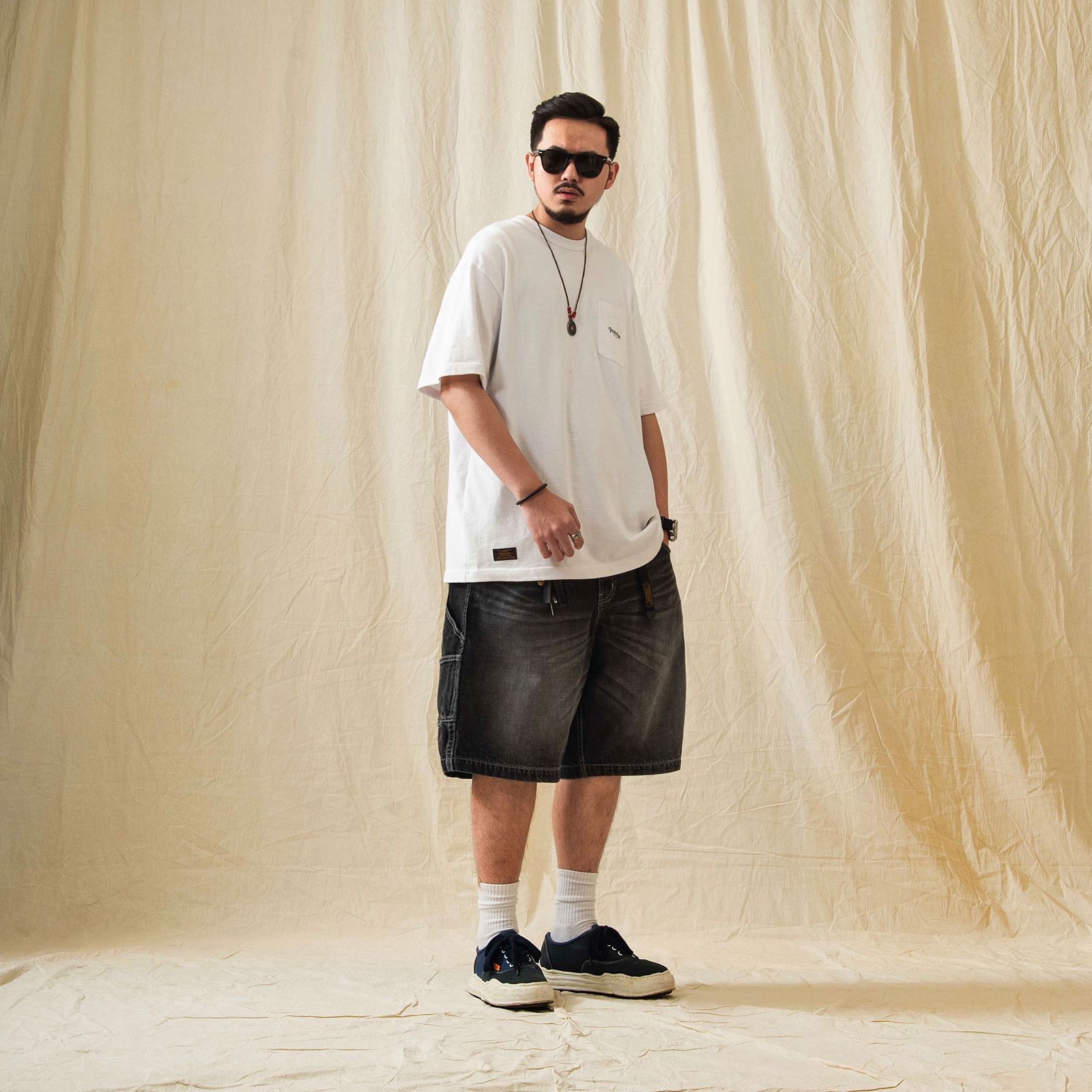 【ラスト1点 XL 】hige denim shorts / ブラック