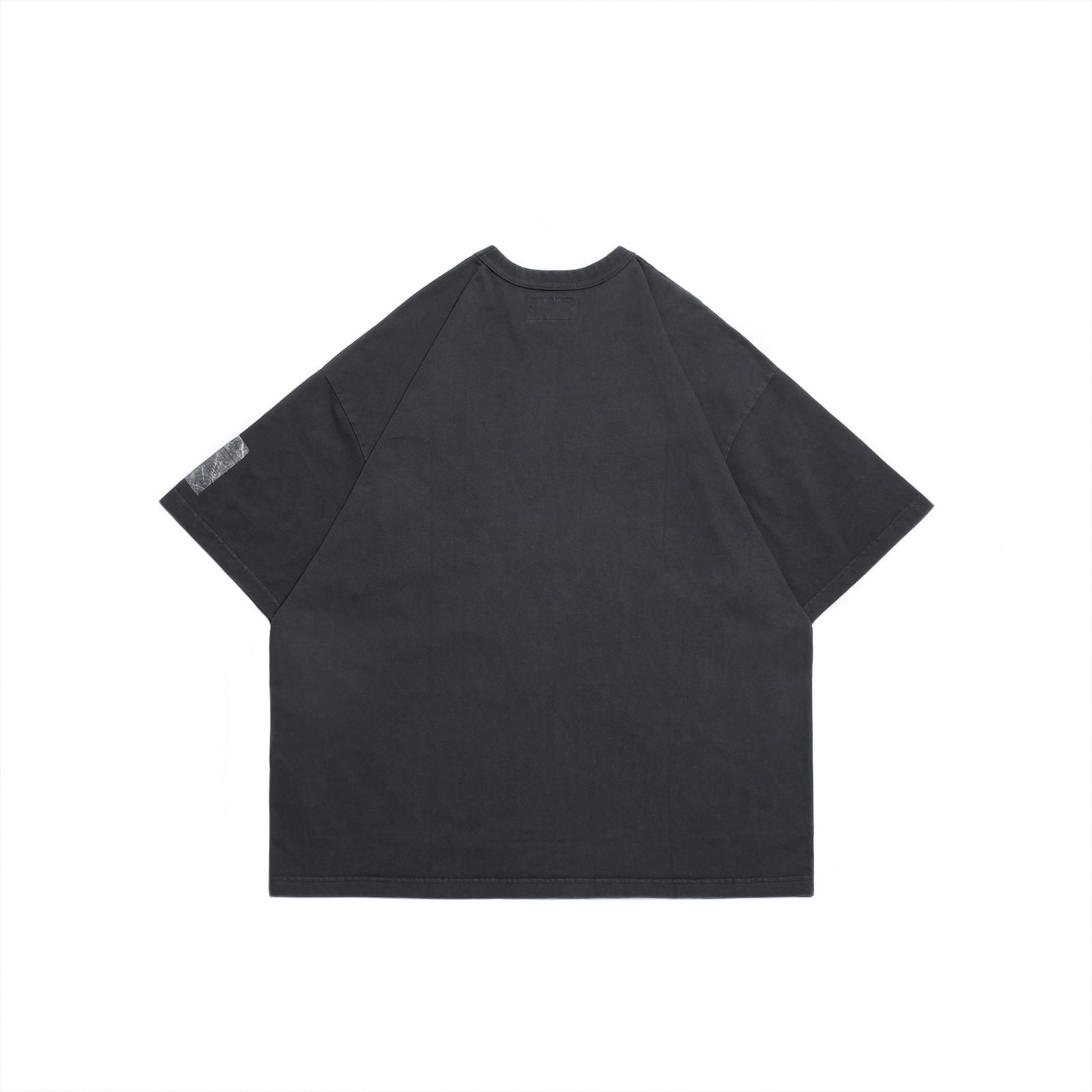 【ラスト1点 XL 】pigment-dyed catchword t-shirt / ウォッシュドブラック