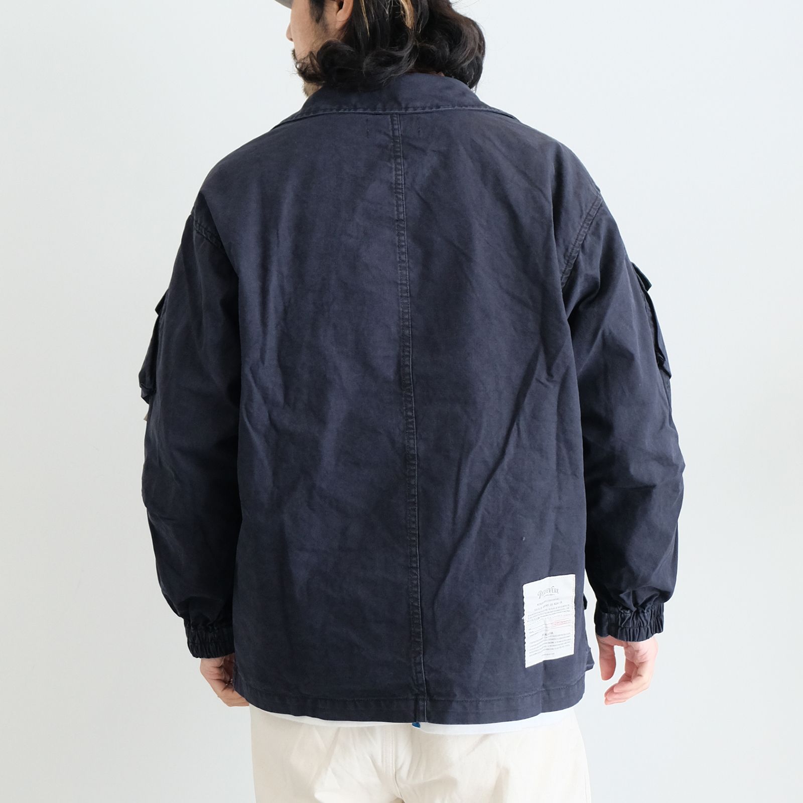 【ラスト1点 M 】stonewashed multi-pocket field jacket / ダークブルー