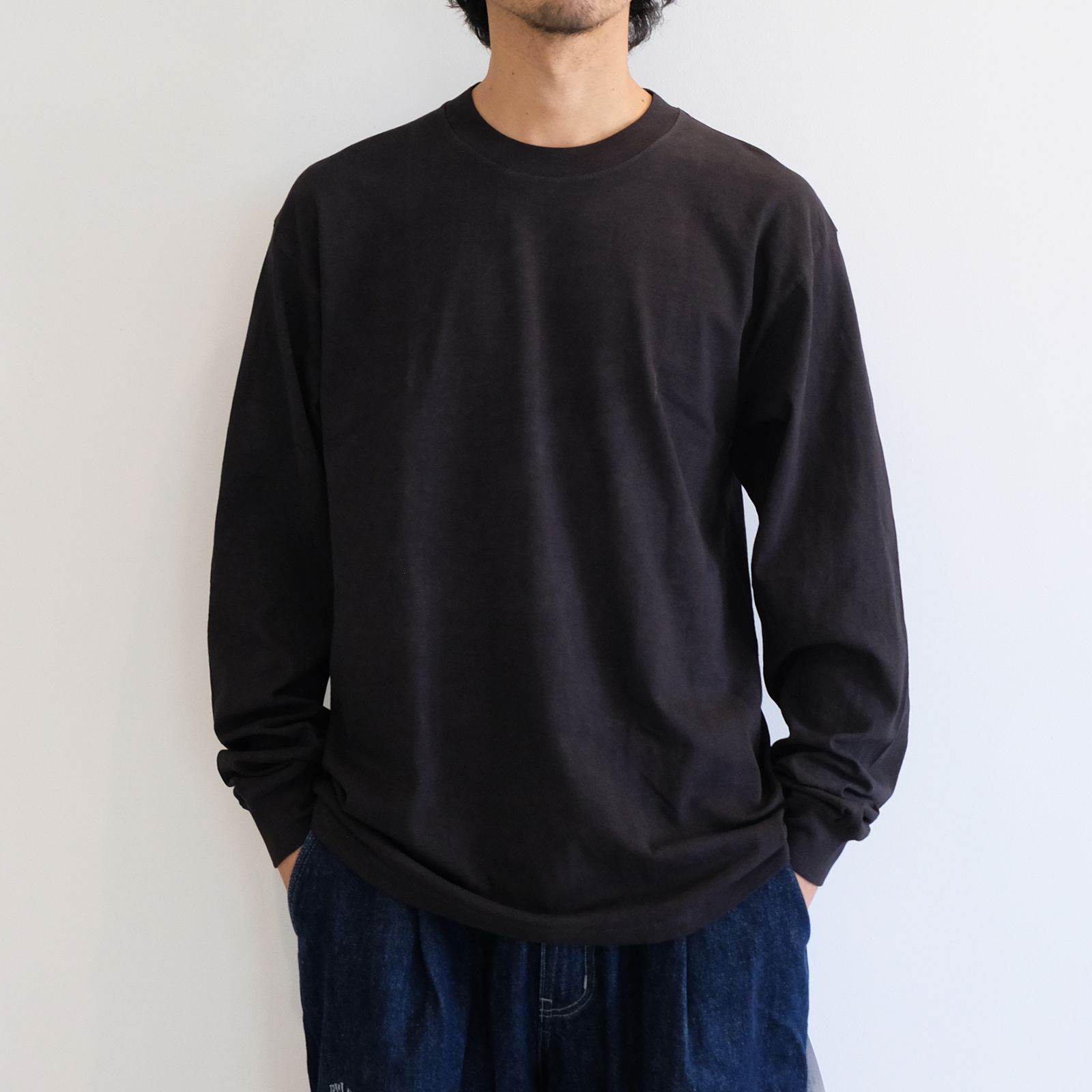 【MINE×GNS】claydye long sleeve t-shirt / クレイブラック