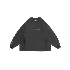 【ラスト1点 XL】brand logo classic washed sweatshirt / チャコールブラック