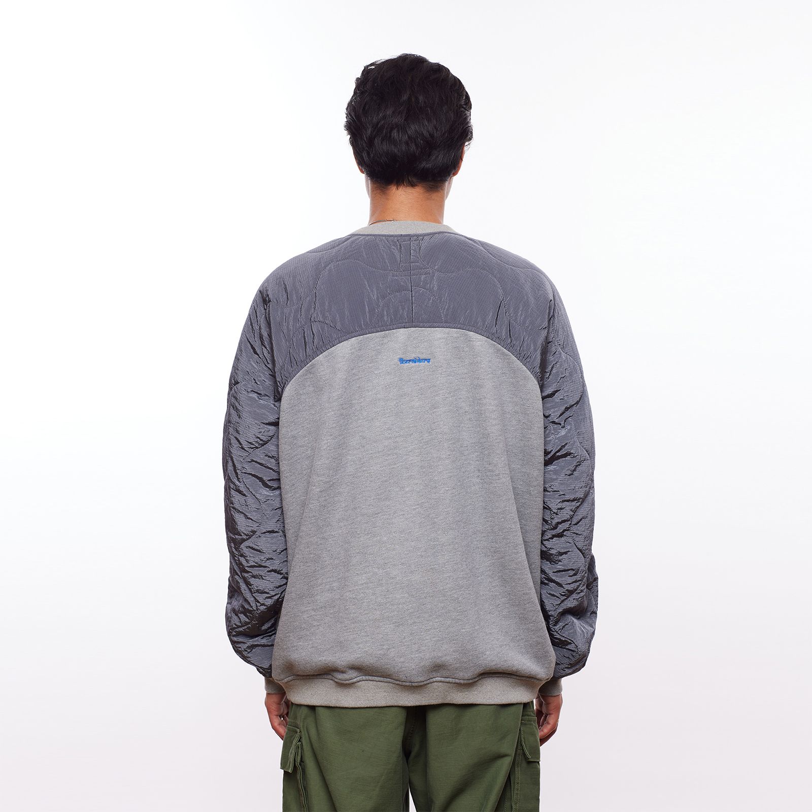 【ラスト1点 L】cotton fleece quilted crewneck / グレー