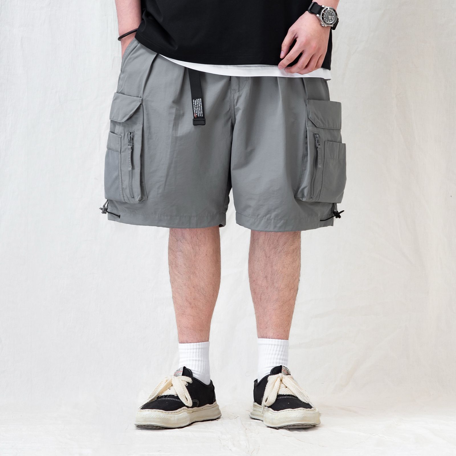 【ラスト1点 M 】water-repellent functional cargo shorts / ライトグレー