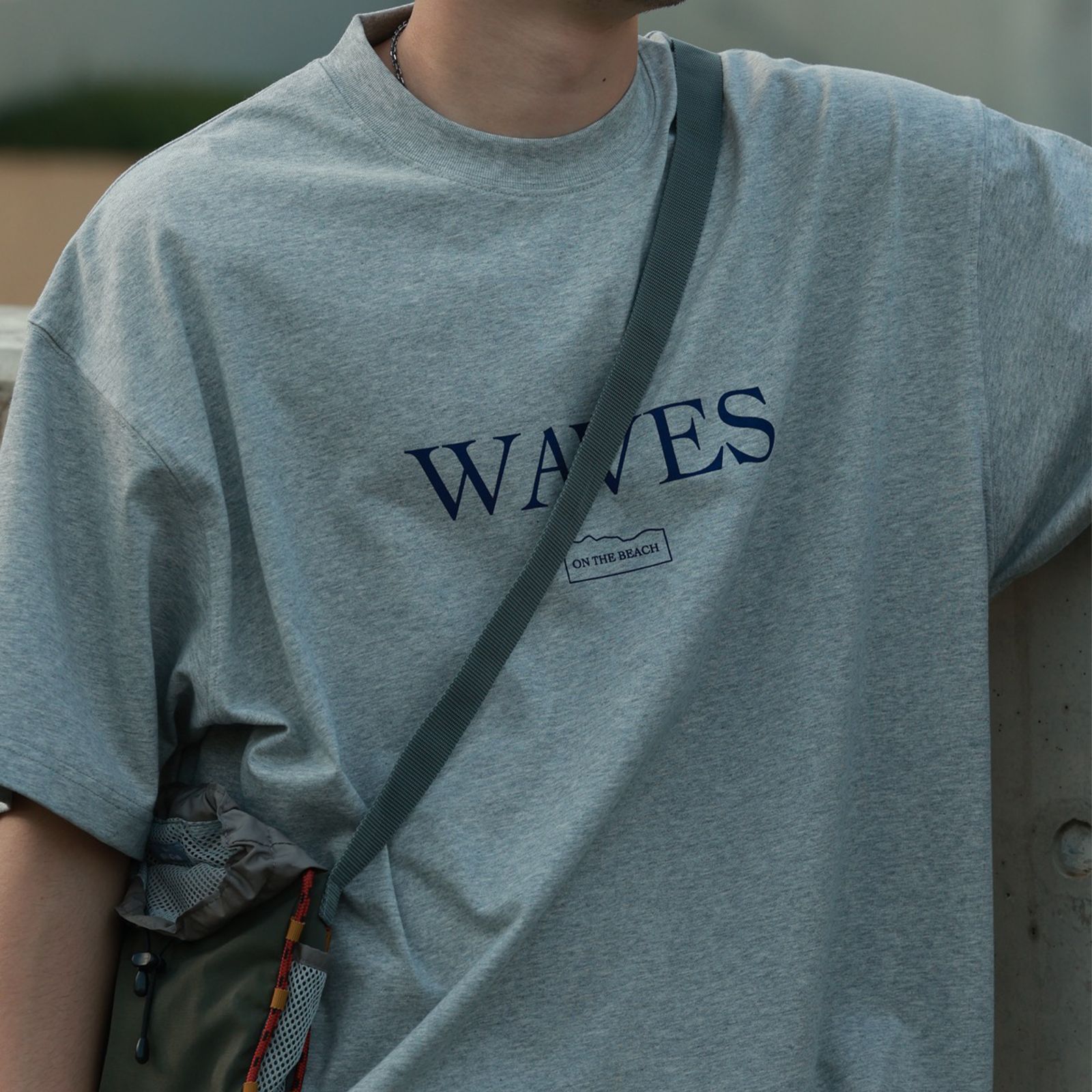 【ラスト1点 M 】"waves" sorona print tee / グレー