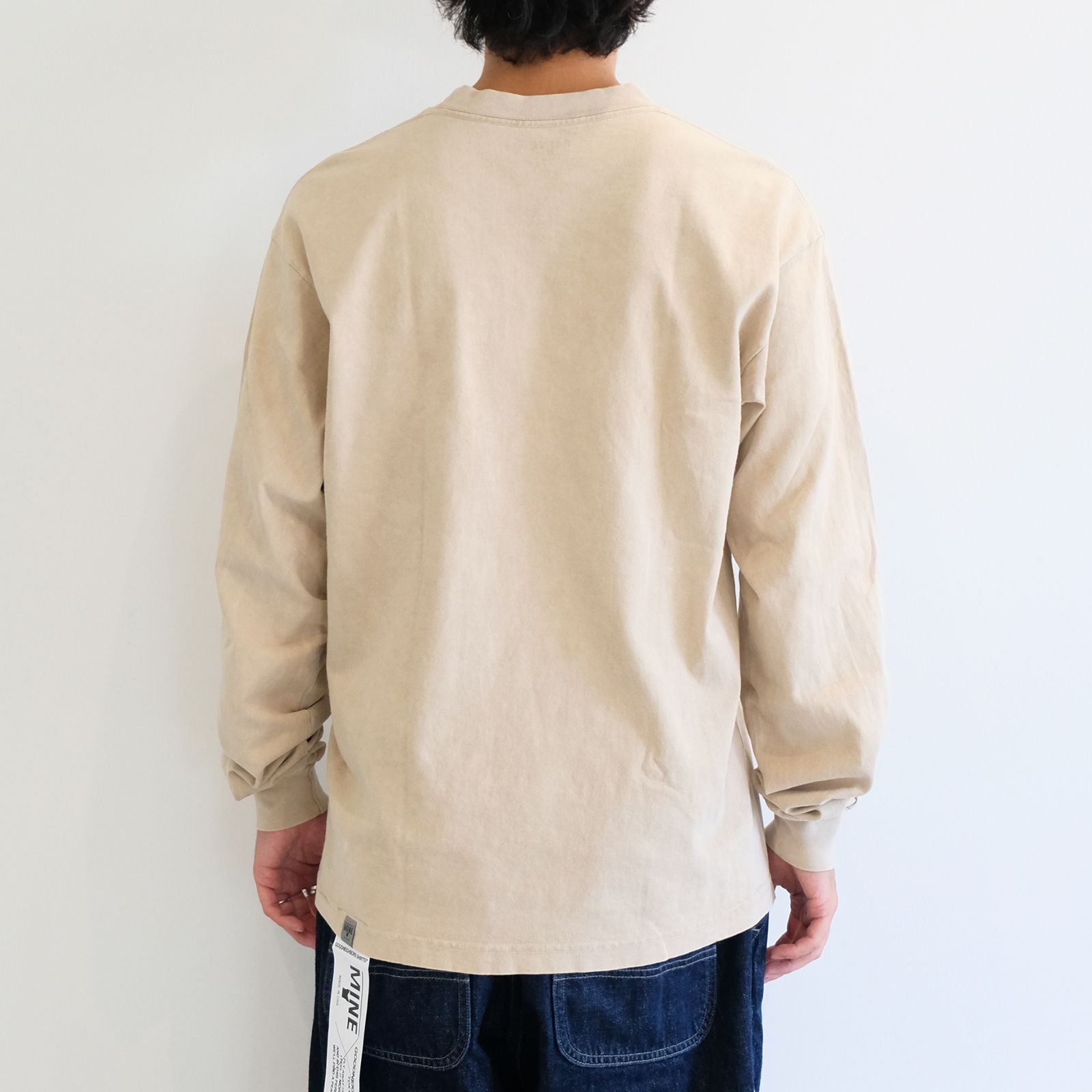 【MINE×GNS】claydye long sleeve t-shirt / クレイホワイト