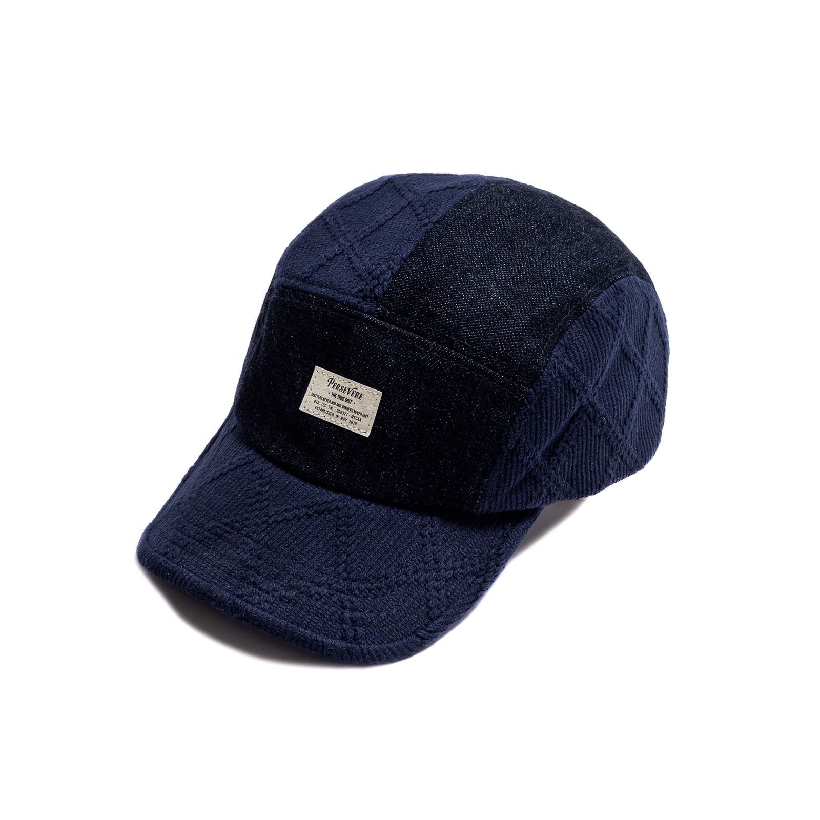 【ラスト1点】spliced 5-panel denim cap / ブルー