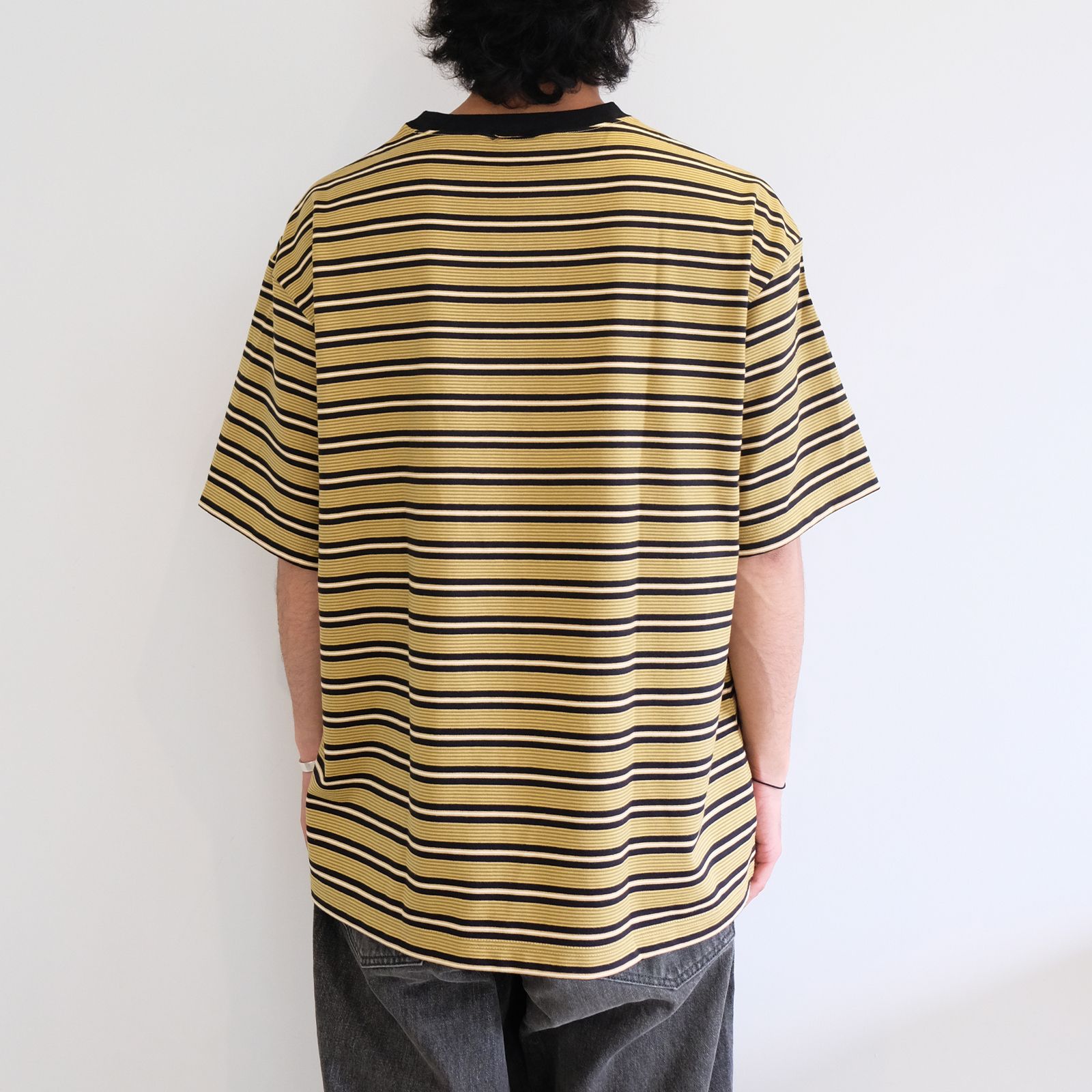 CALEE - 【ラスト1点 L 】Drop shoulder narrow pitch border S/S