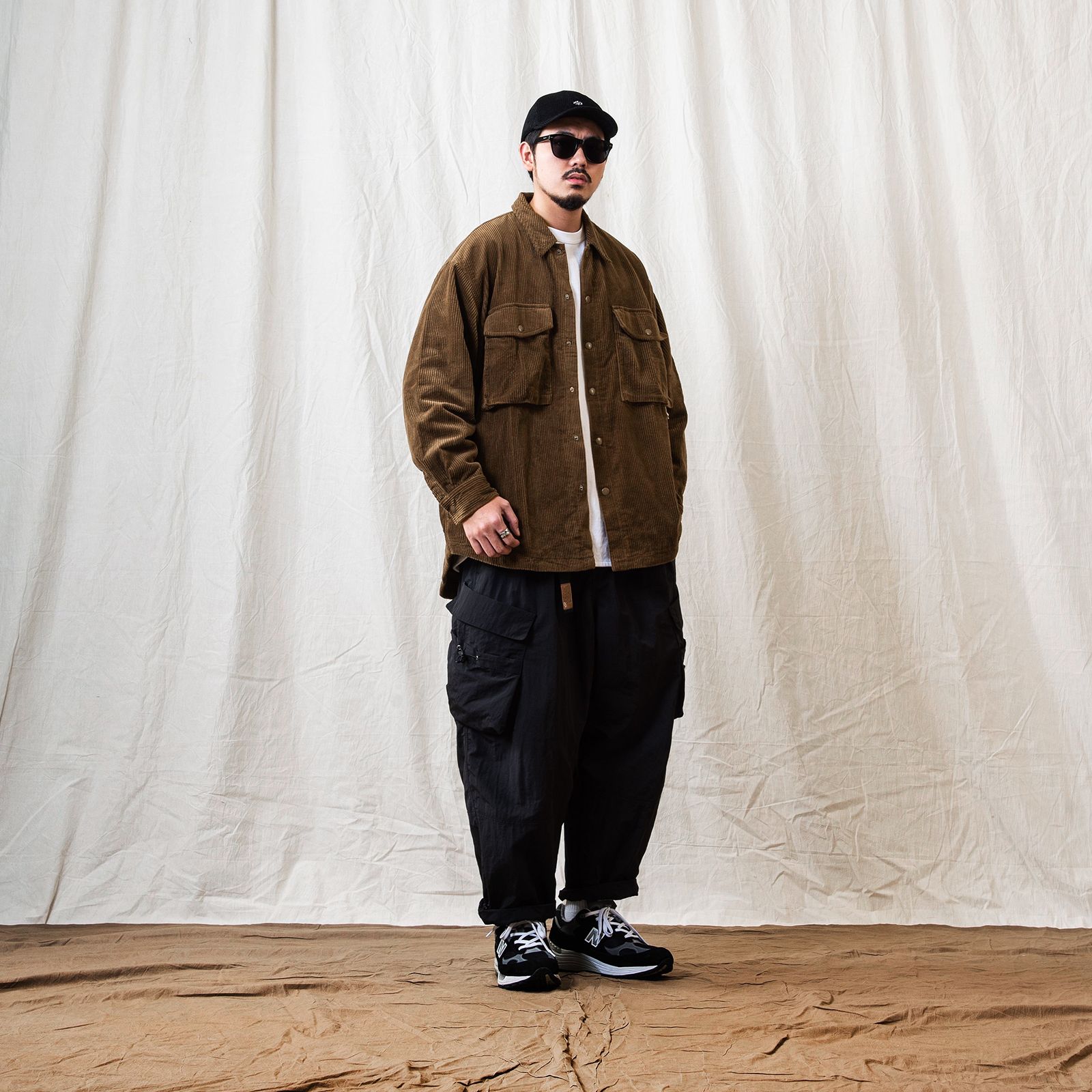 【ラスト1点 XL 】long sleeve corduroy jac-shirts / ダークブラウン