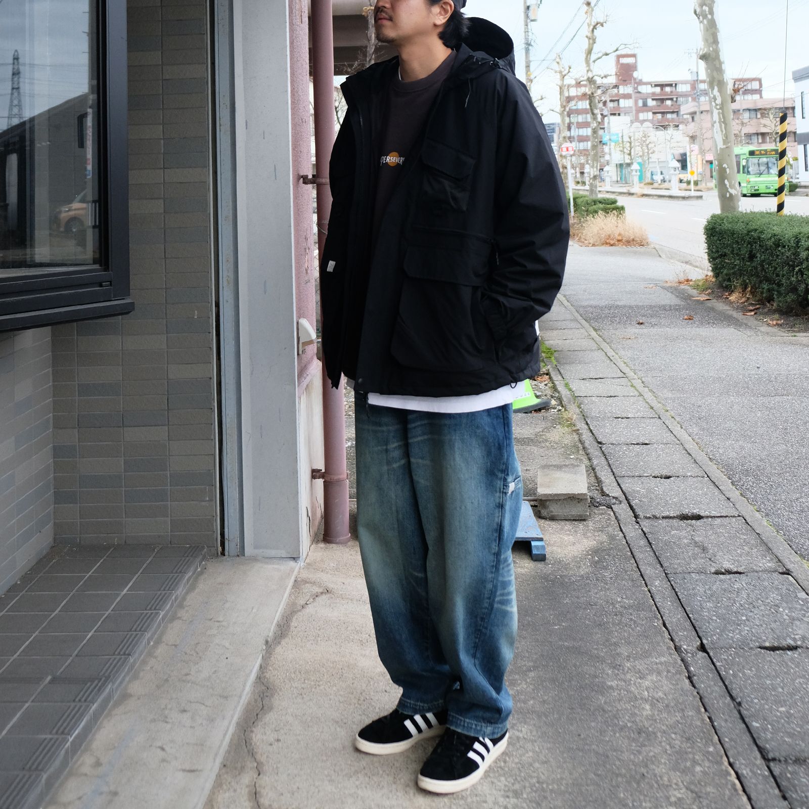 着膨れし過ぎず防寒性も考慮したカジュアルコーデ