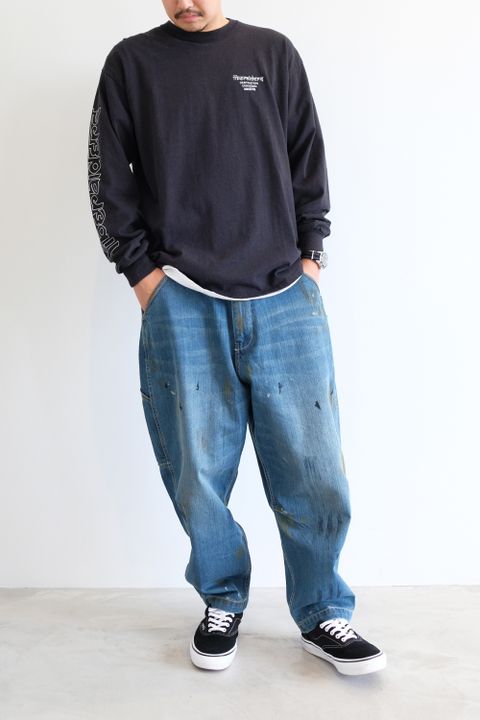 ロンTEE +デニムスタイルをシルエットで差別化