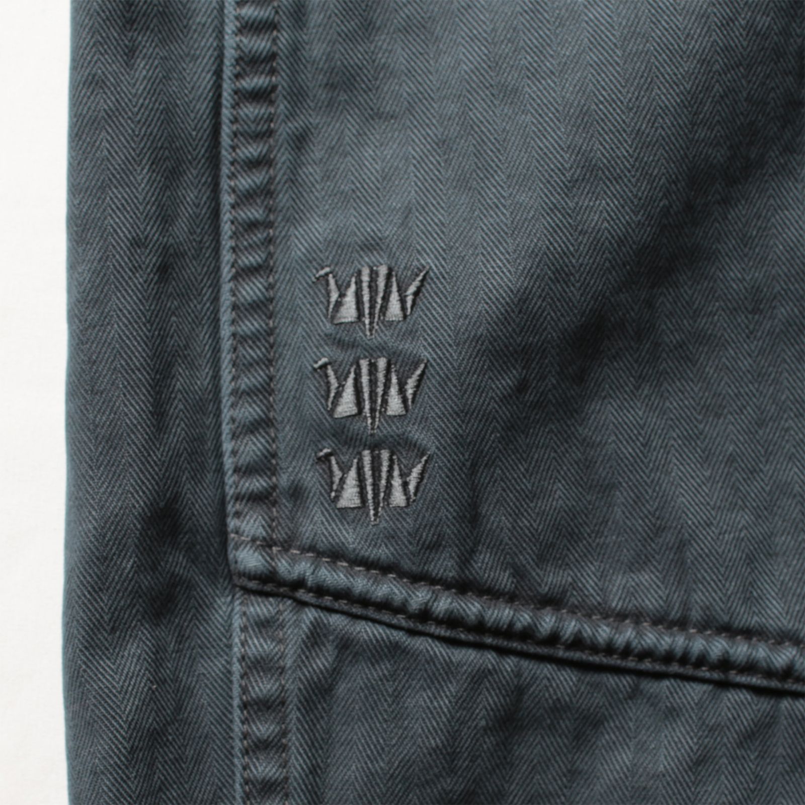 【ラスト1点 30(S)】garmentdyed herringbone sarrouel pants / チャコール